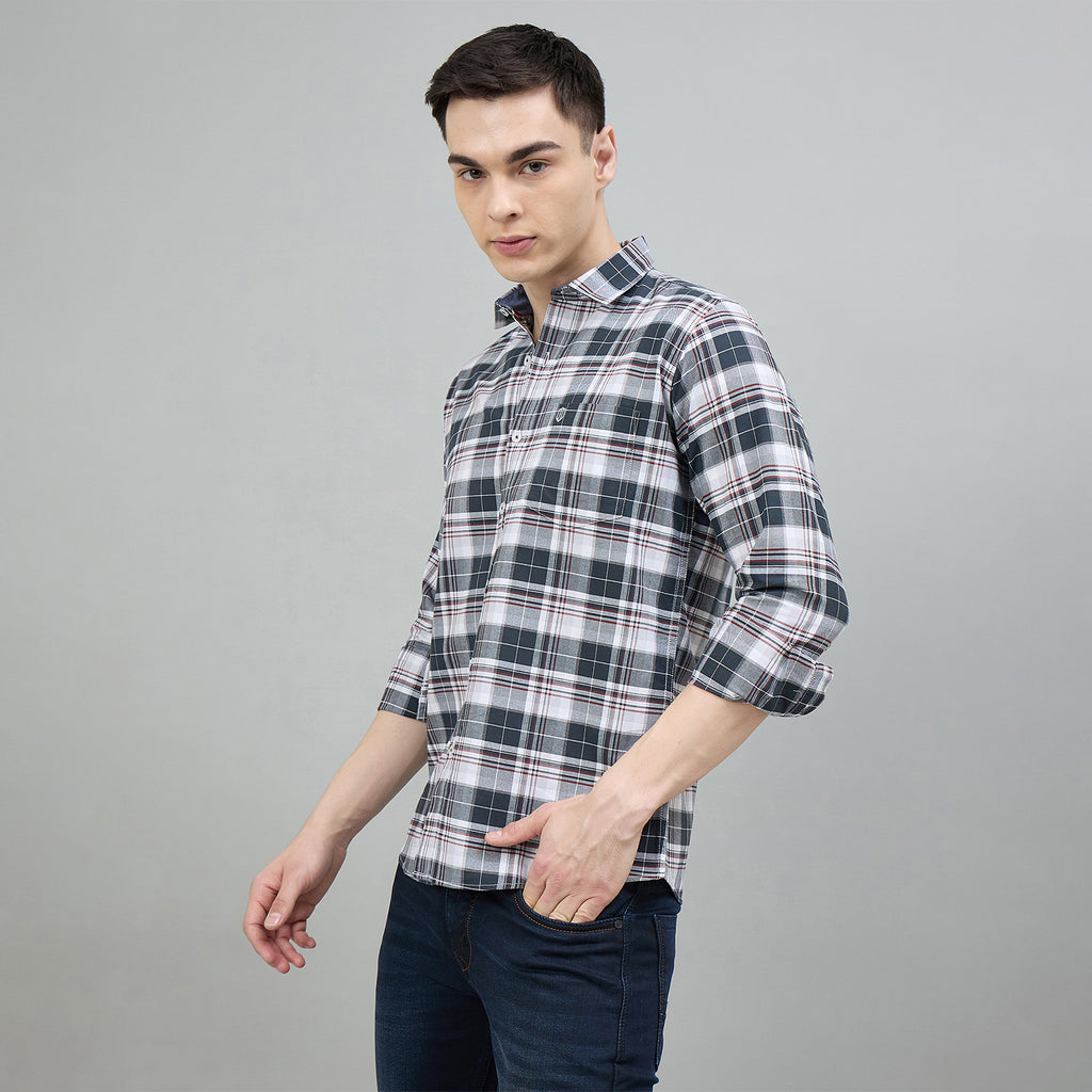 Duke Urban Men Checkered Full Sleeve Spread Collar Slim Shirt (SDO8CKBI)