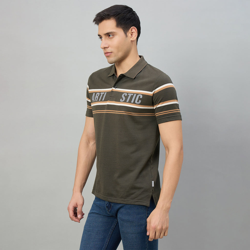 Duke Men Half Sleeve Cotton Regualr Fit Casual T-shirt (LF7637)