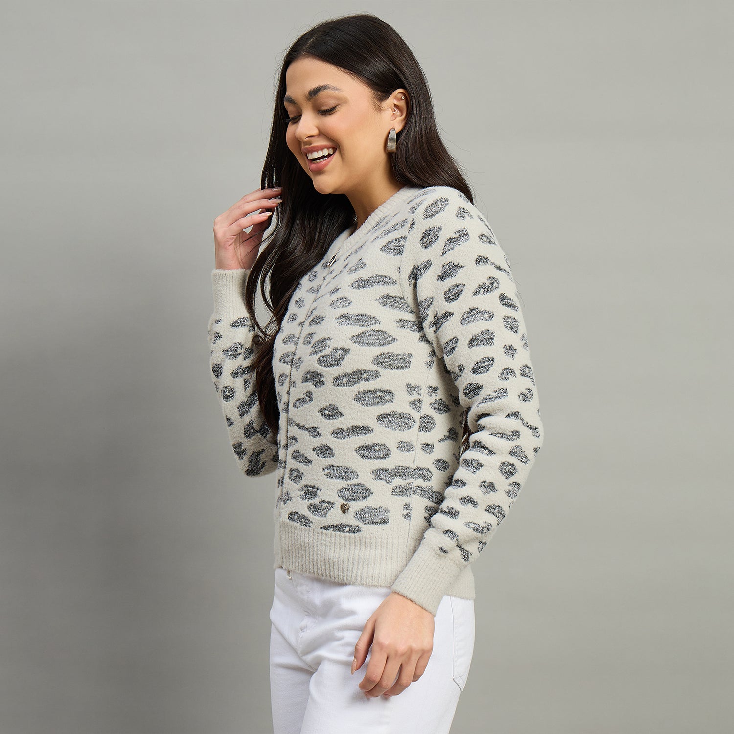 Duke Urban Women Full Sleeve Front Open Regular Cardigan (SDS1237N)