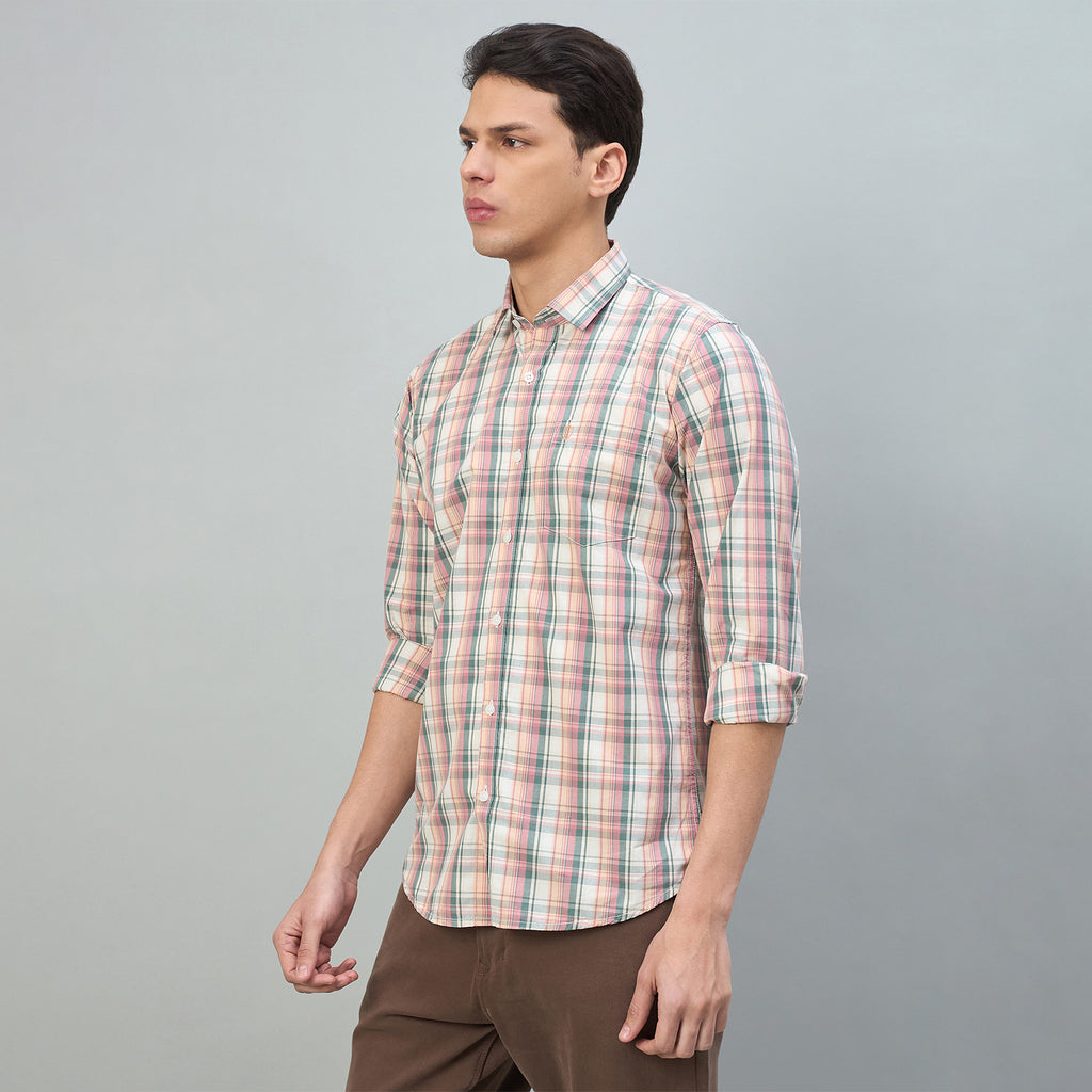 Duke Urban Men Checkered Pure Cotton Slim Fit Casual Full Sleeve Shirt (SDO9CKV)