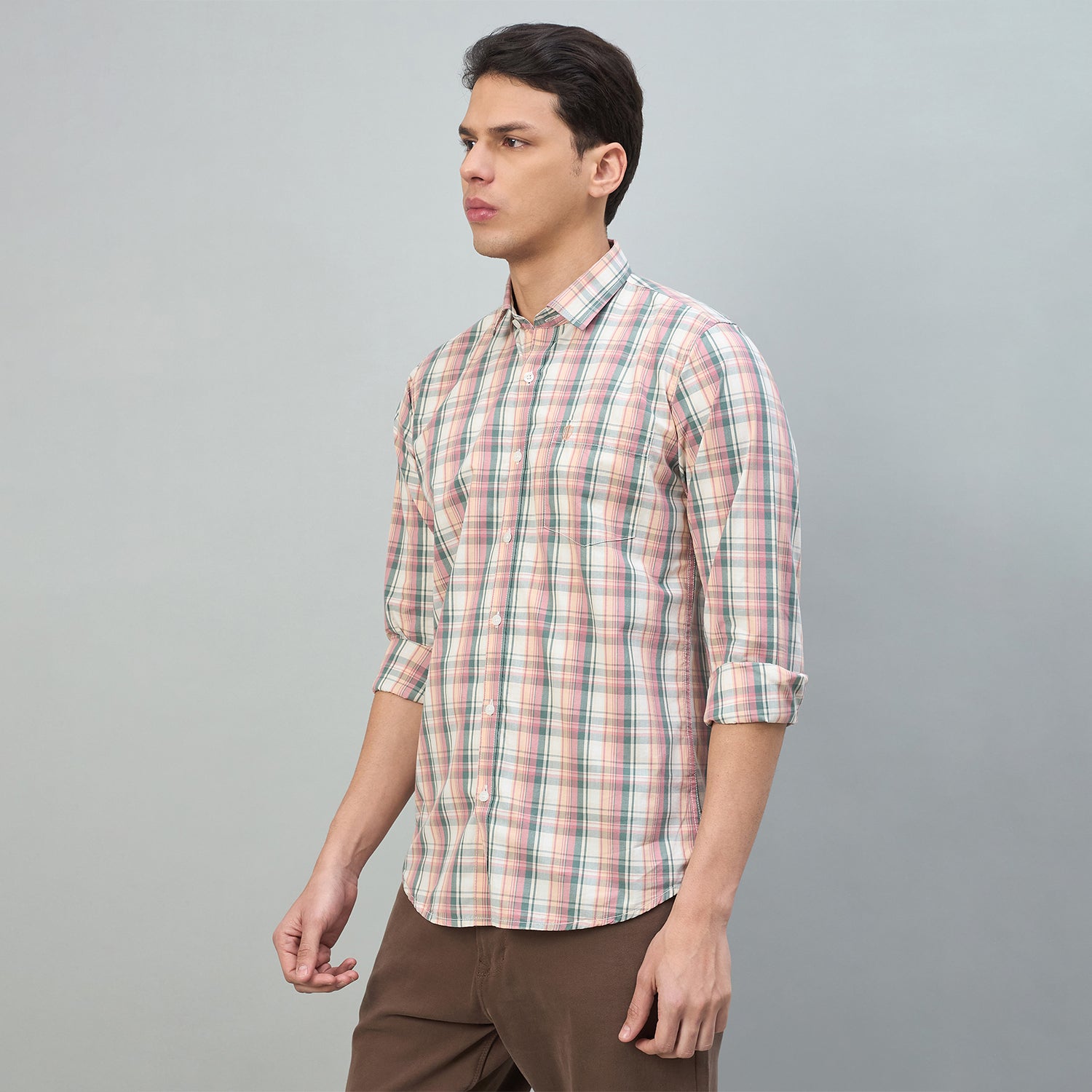 Duke Urban Men Checkered Pure Cotton Slim Fit Casual Full Sleeve Shirt (SDO9CKV)