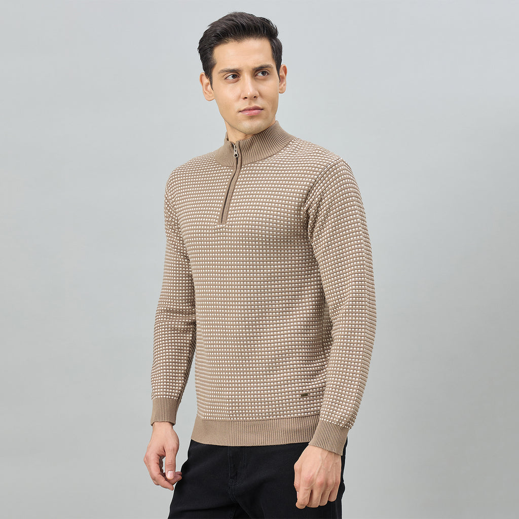 Duke Men Full Sleeve Half Zip Regular Sweater (SDS2328)