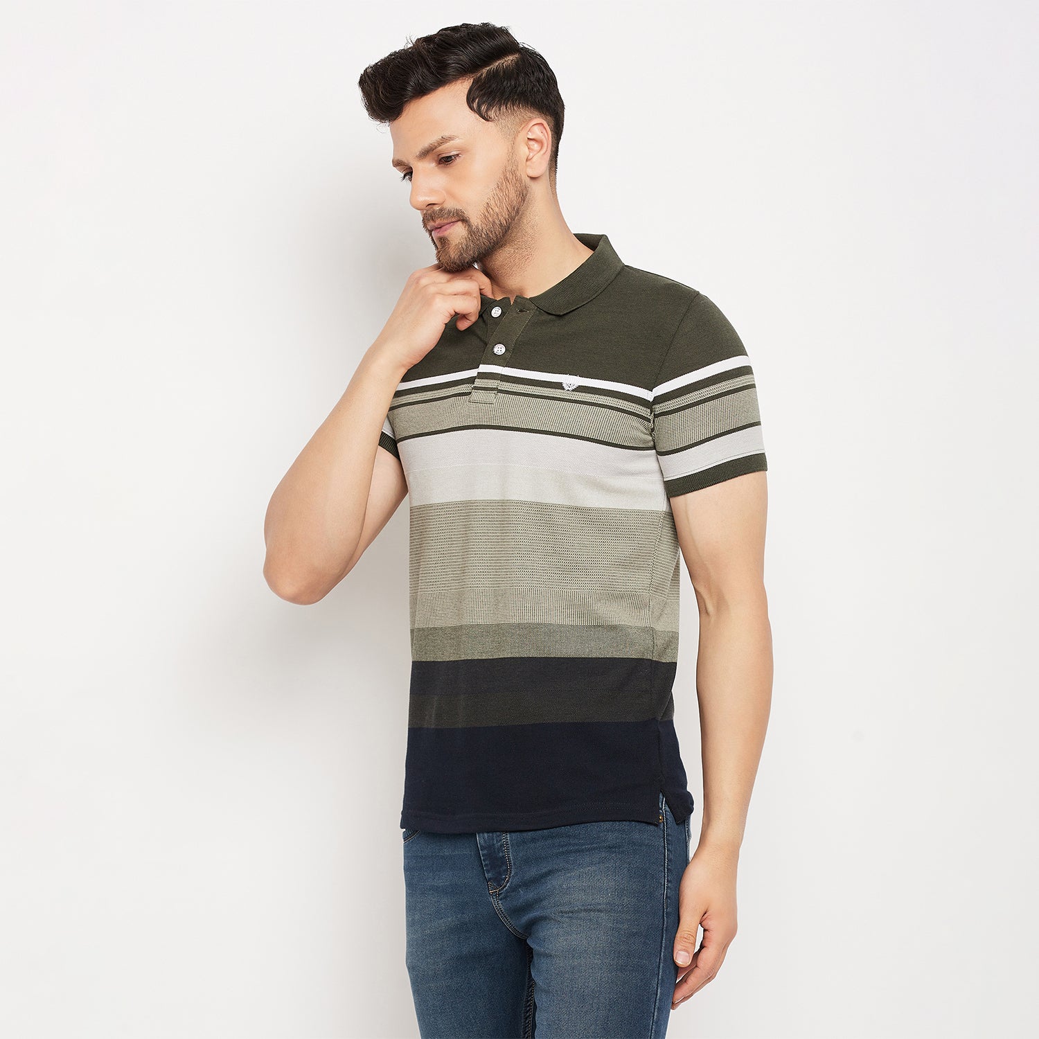 Duke Stardust Men Half Sleeve Polo Neck Cotton T-shirt (LF7013)