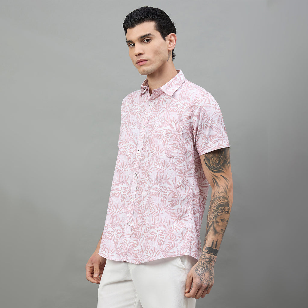 Duke Urban Men Floral Print Half Sleeve Slim Shirt (SDO3PRE)