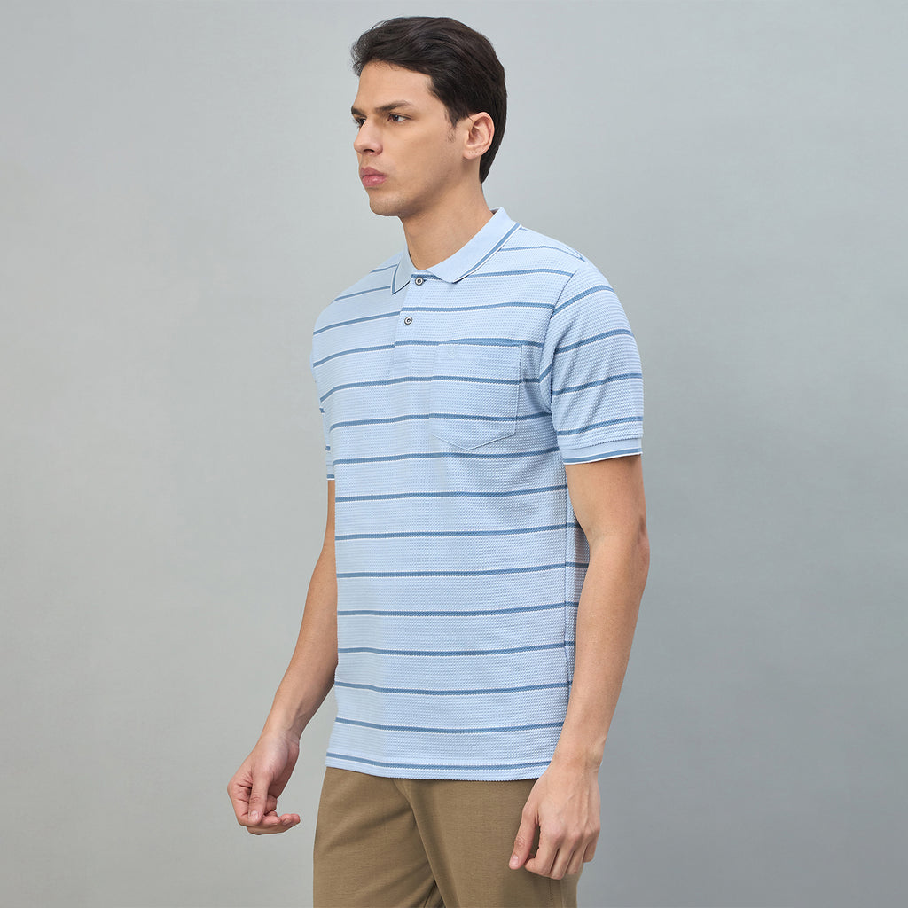 Duke Urban Men Striped Half Sleeve Regular Polo Tshirt (LF7644)