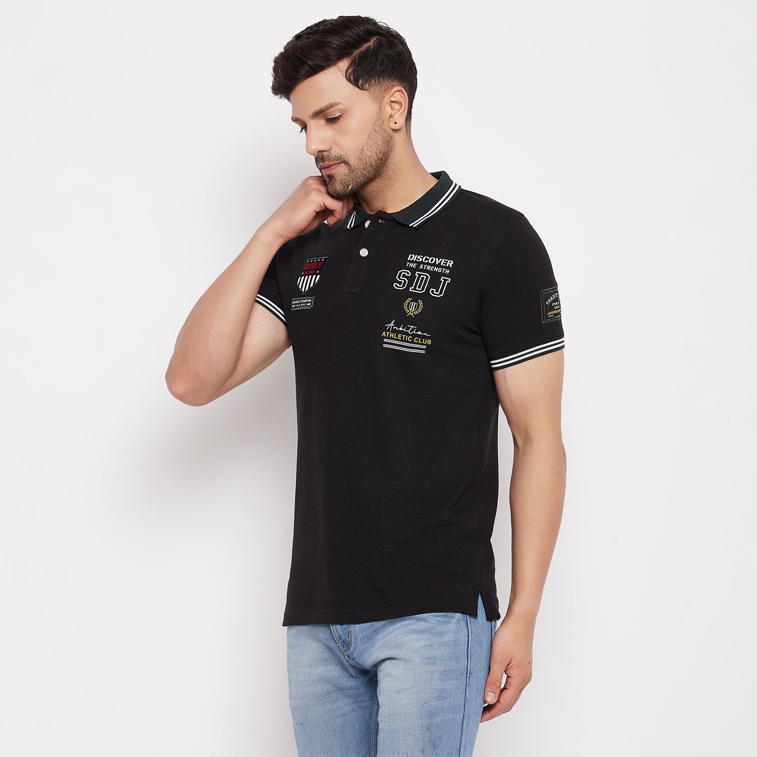 Duke Stardust Men Polo Neck Half Sleeve Cotton T-shirt (LF5855)