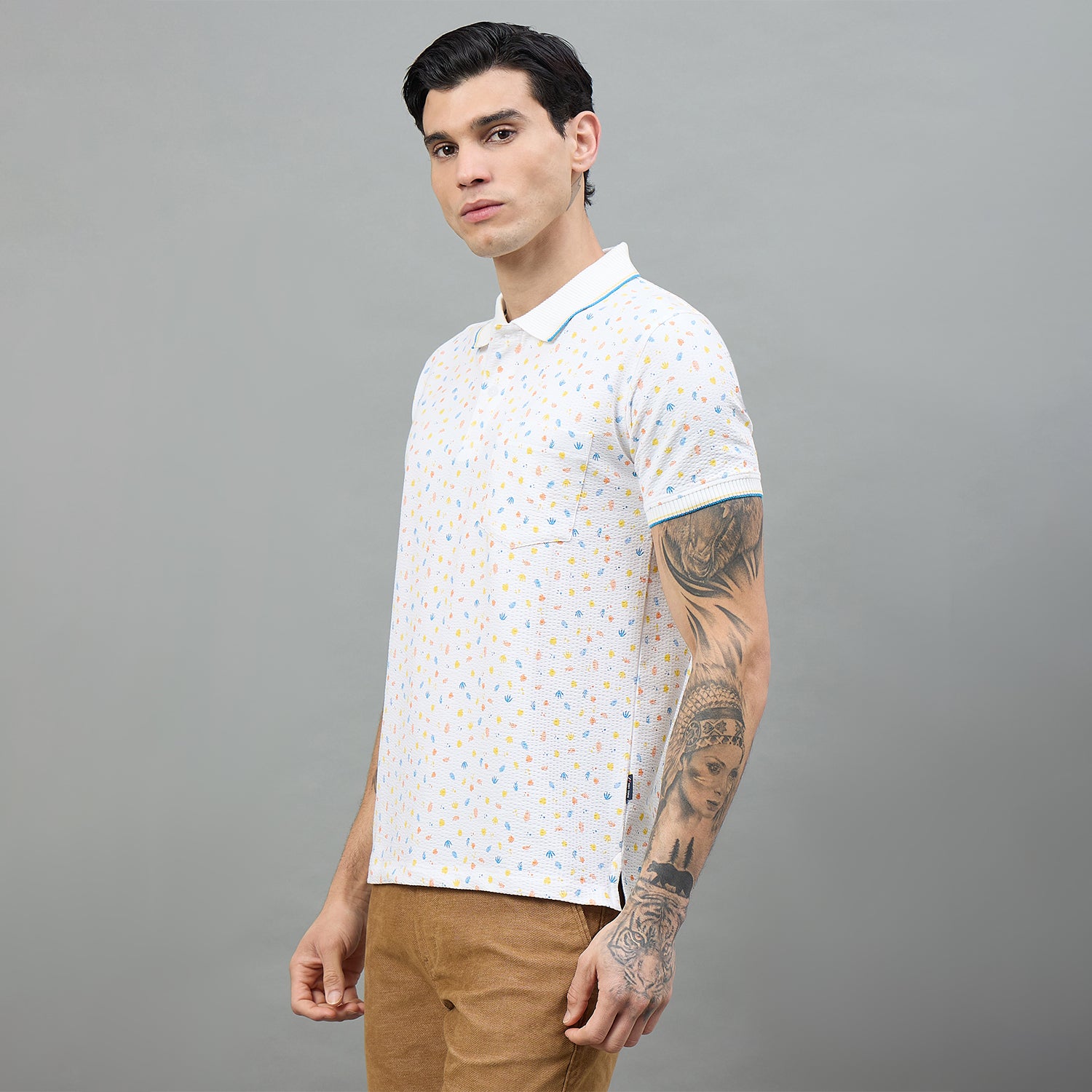 Duke Urban Men Half Sleeve Printed Slim fit Polo T-Shirt (LF7579)