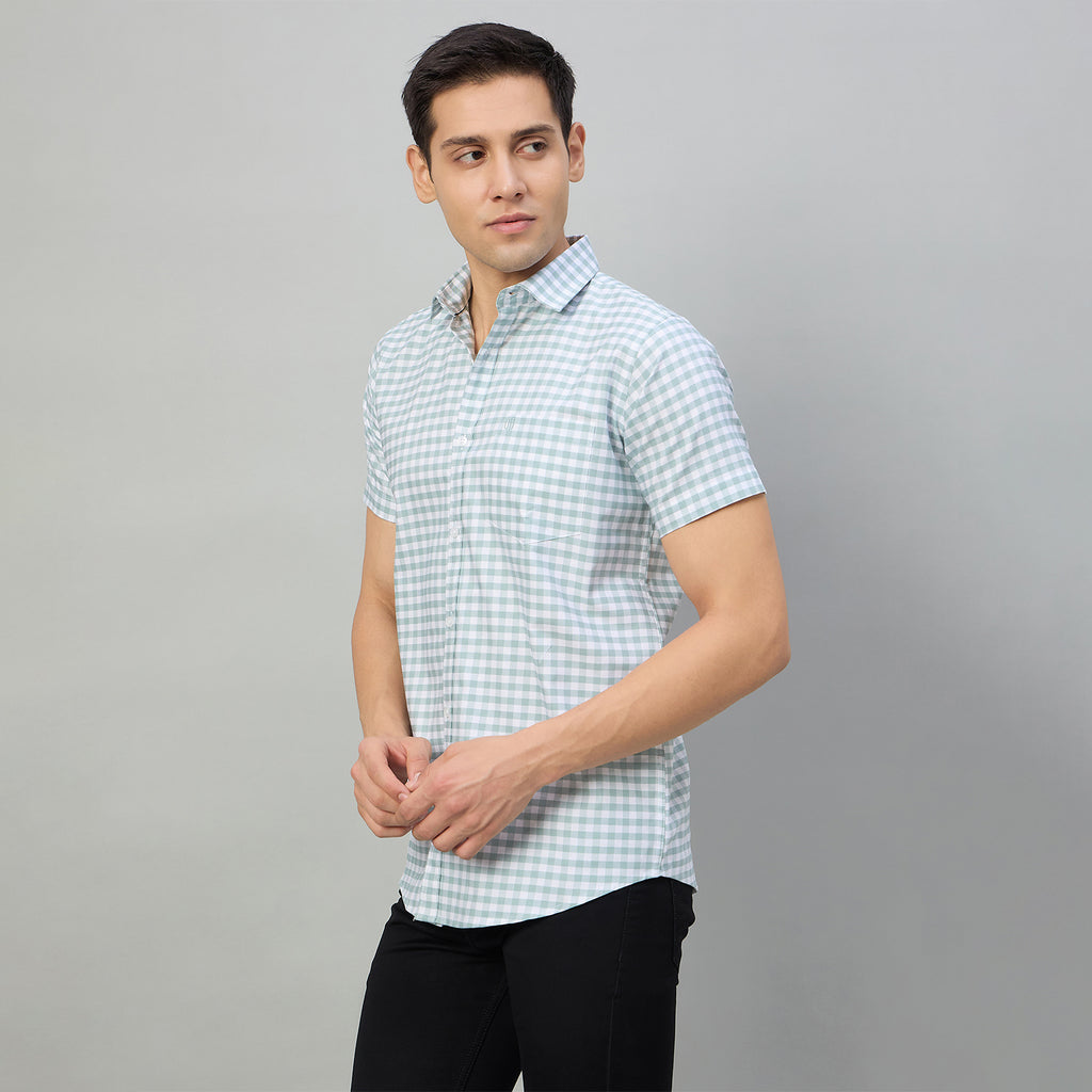 Duke Men Slim Fit Half Sleeve Oxford Cotton Shirt (SDO1CKJ)