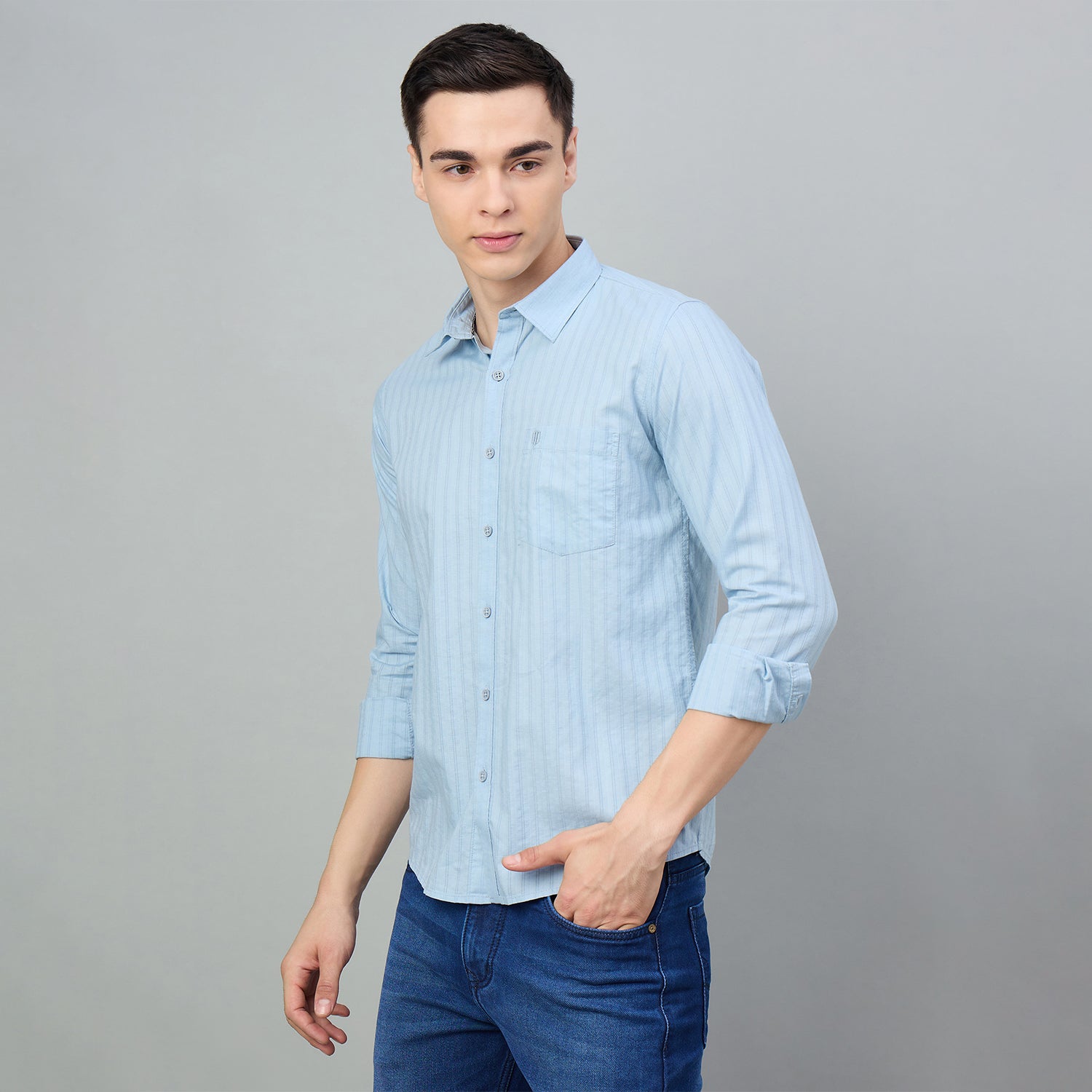 Duke Urban Men Shortstyle Striped Shirt (SDO7PLR)