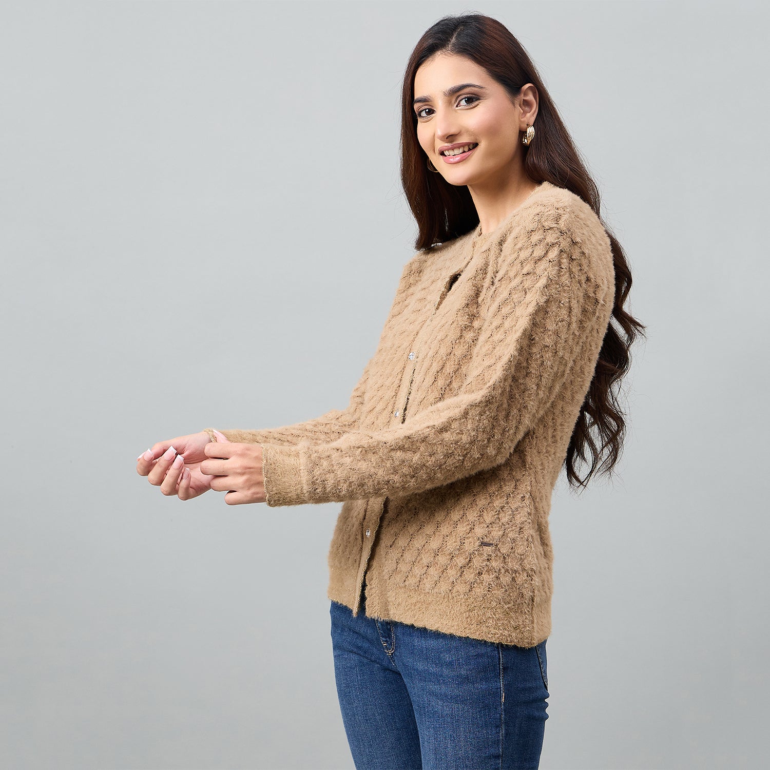Duke Urban Women Full Sleeve Front Open Regular Cardigan (SDS1410)