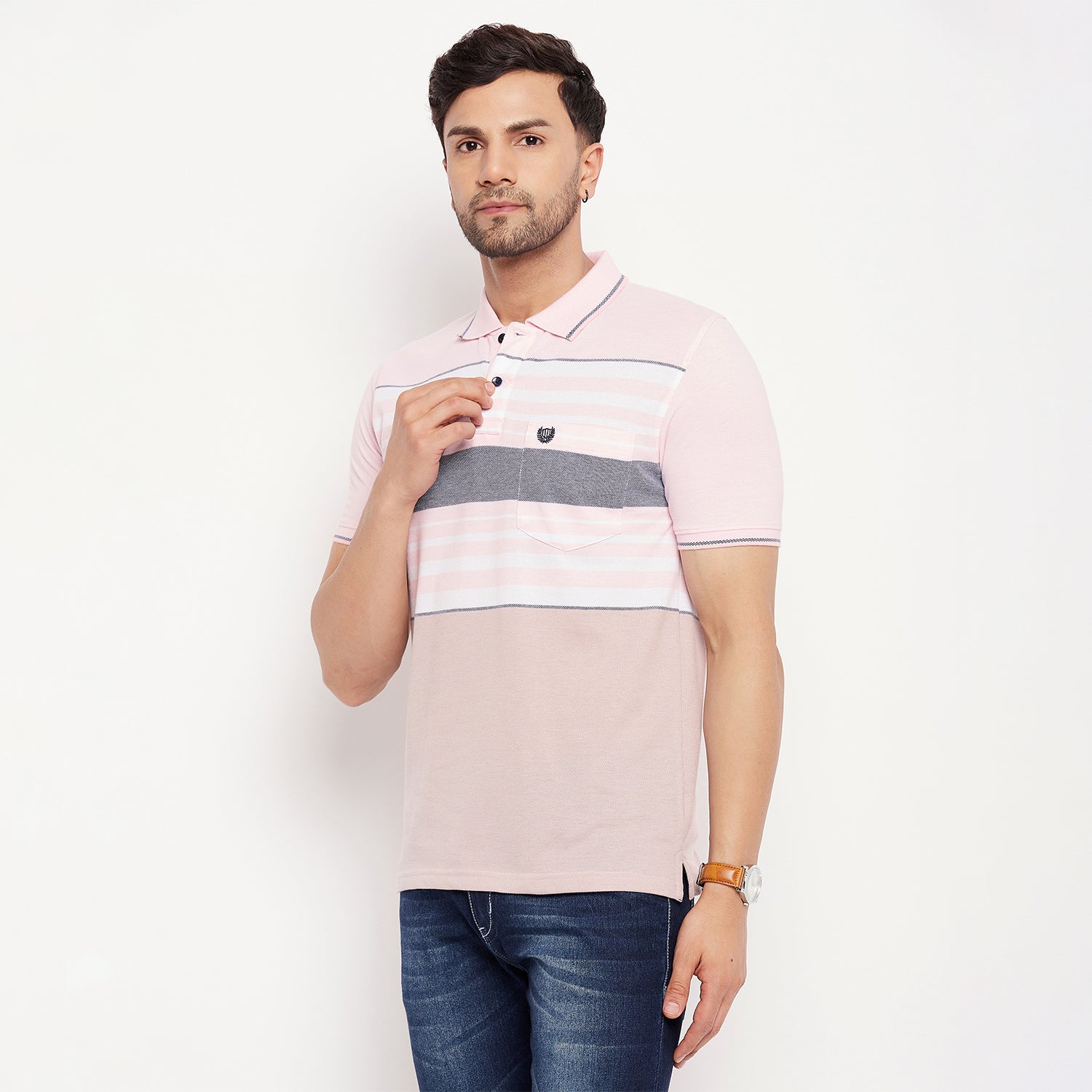 Duke Stardust Men Half Sleeve Polo Neck Cotton T-shirt (LF5880)