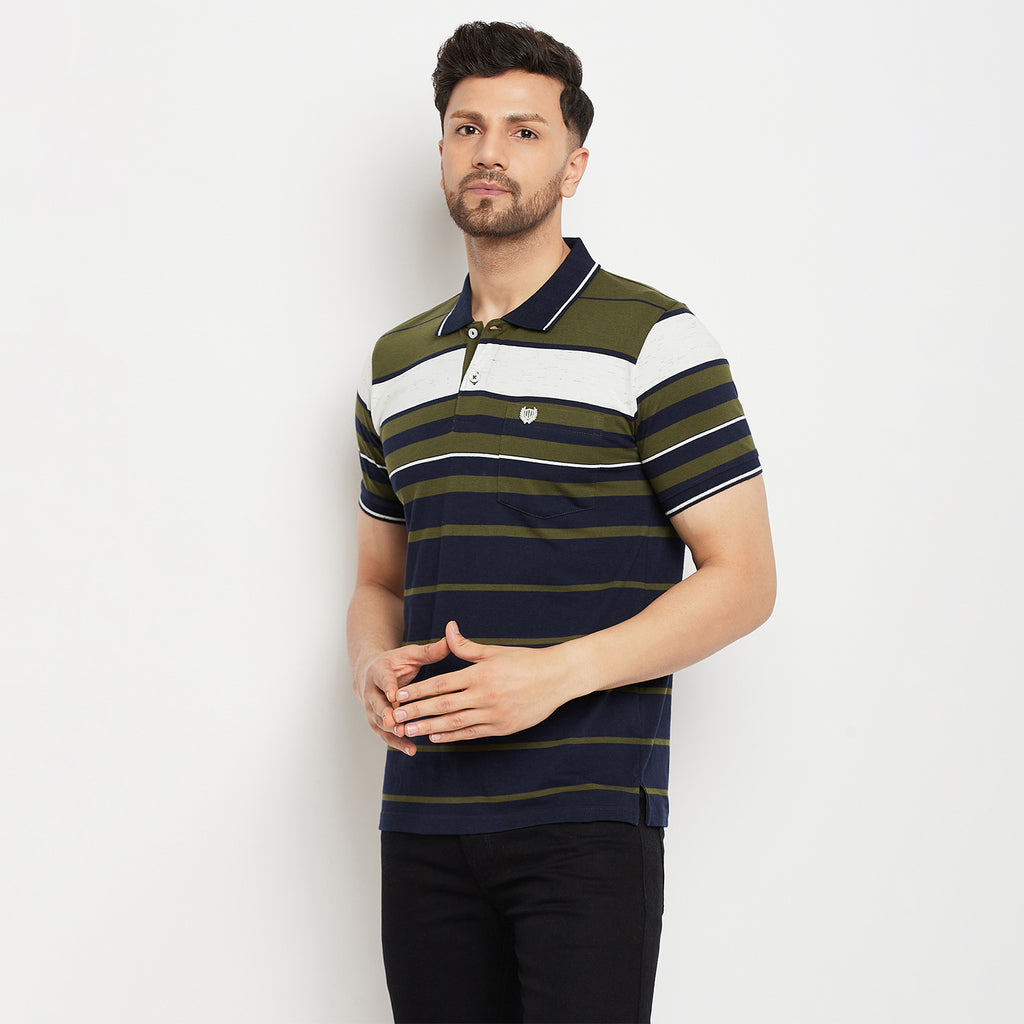 Duke Stardust Men Half Sleeve Polo Neck Cotton T-shirt (LF5881)