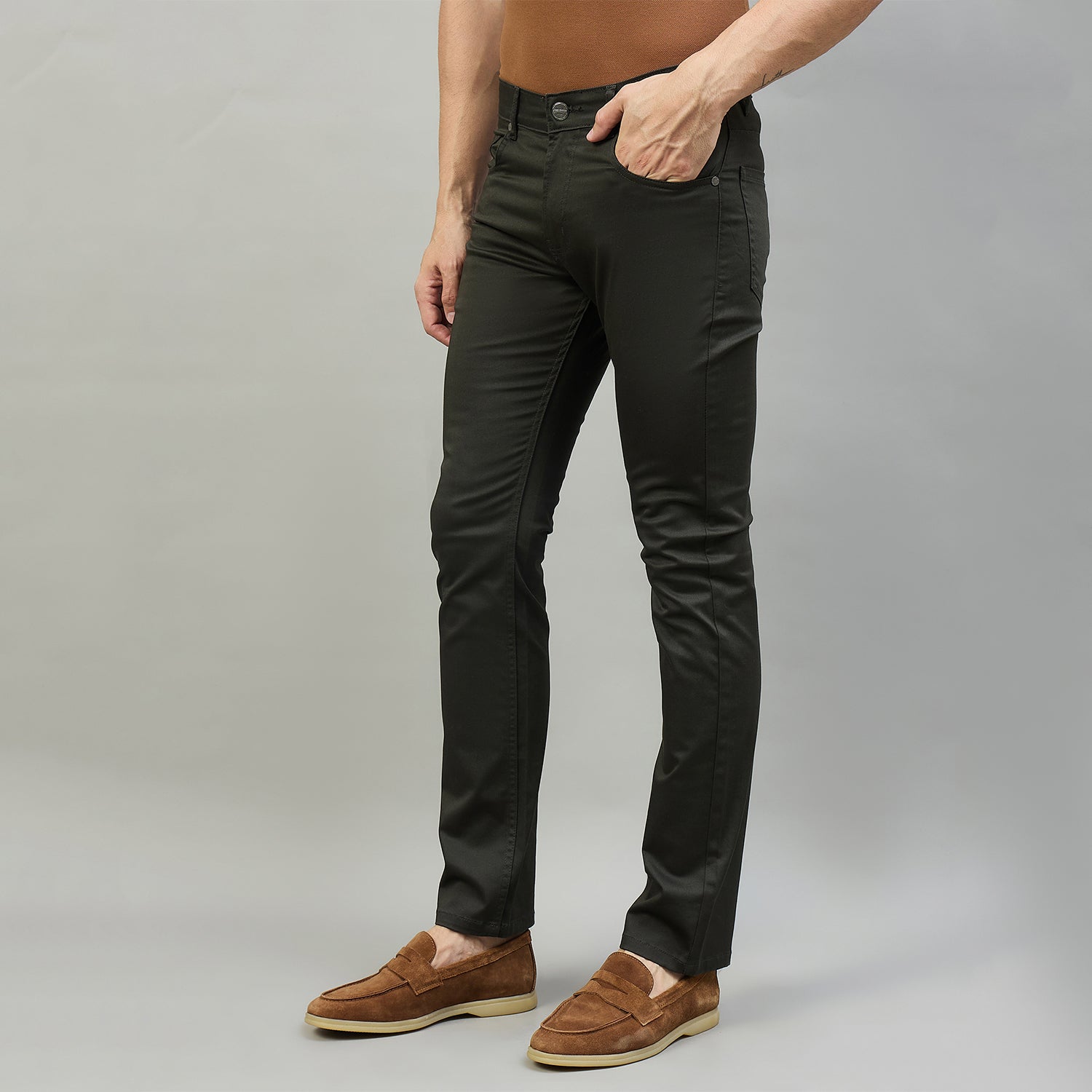 Duke Men Non-Denim Solid Casual Trouser (SDT4666R)