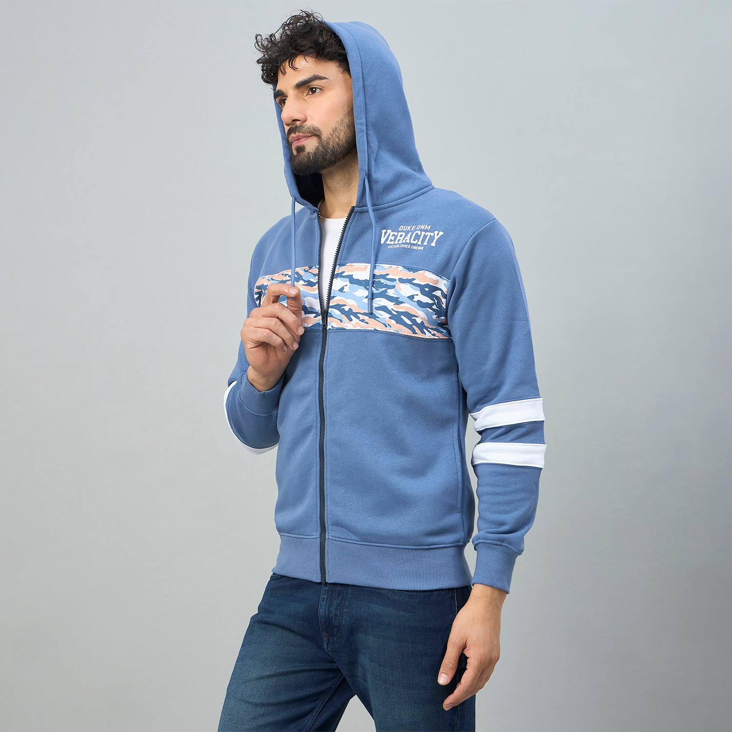 Duke Urban Men Full Zip Regular Sweathirt (LF6447)