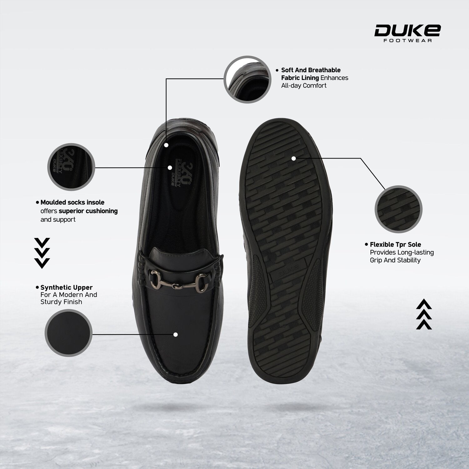 Duke Mens Sleekstep Loafers (FWOL4039)