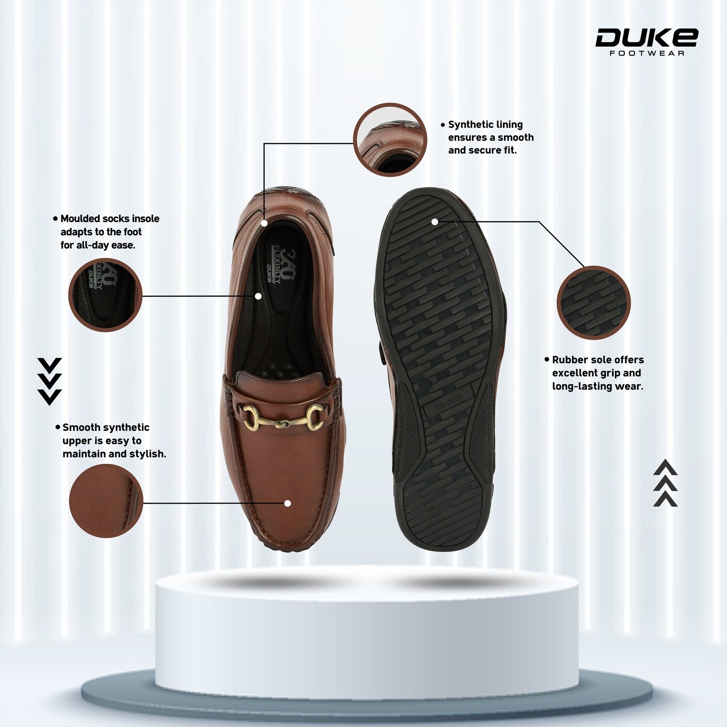 Duke Mens Sleekstep Loafers (FWOL4039)