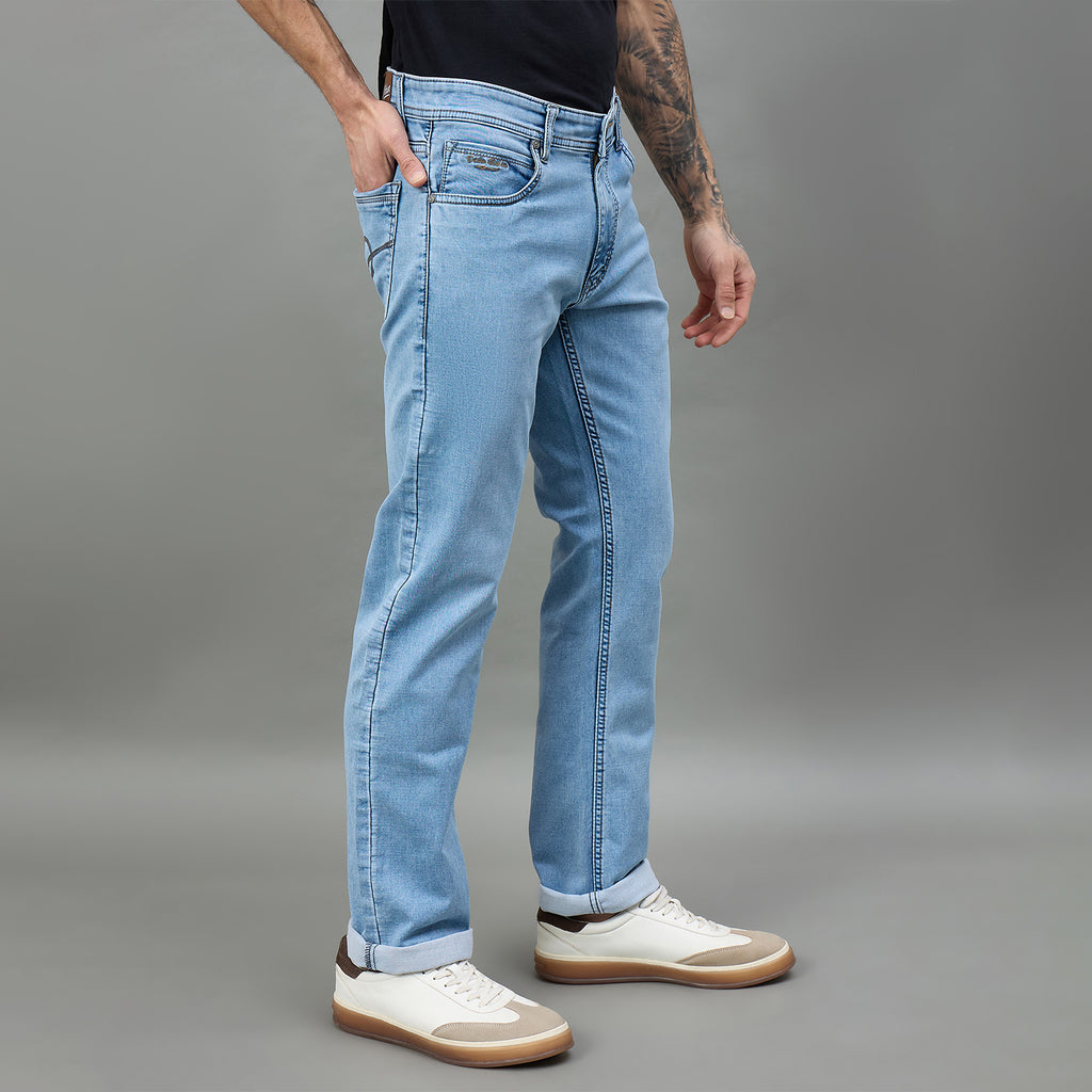 Duke Urban Men Comfort Fit Mid-Rise Light Fade Stretchable Jeans (SDD9122C)