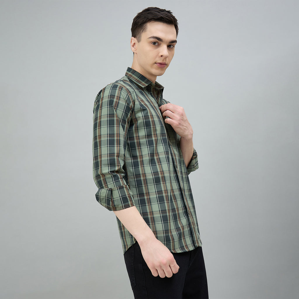 Duke Urban Men Checkered Full Sleeve Spread Collar Slim Shirt (SDO9CKS)