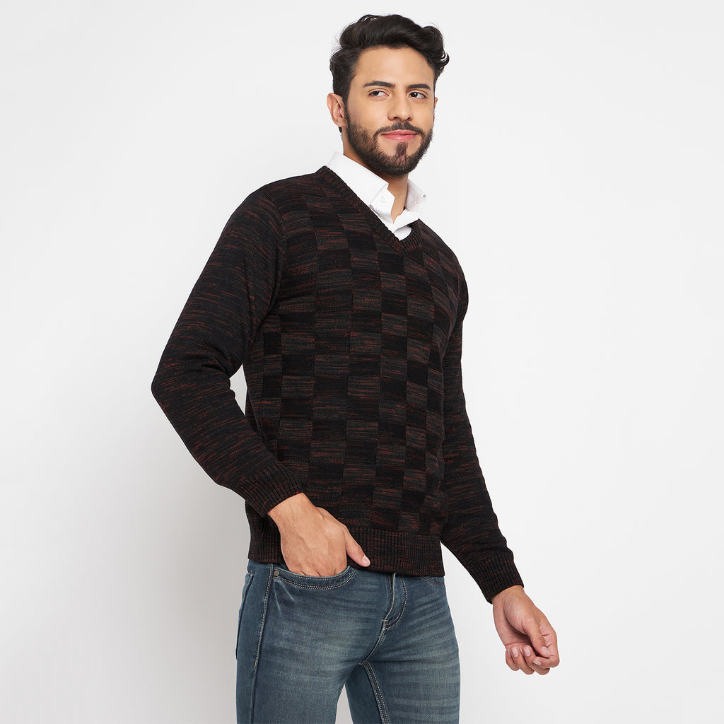 Duke Urban Men Full Sleeve V Neck Sweater (SDS651R)