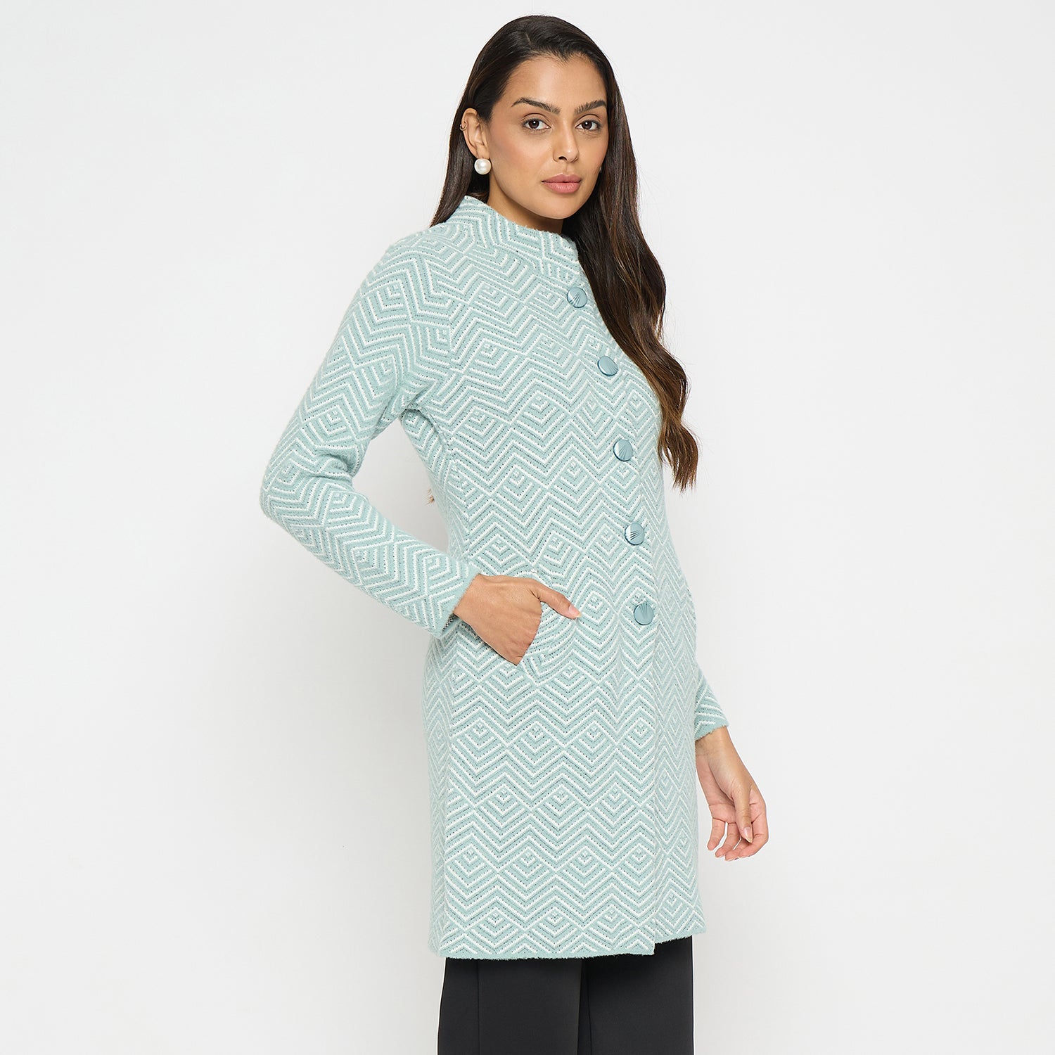 Duke Stardust Women Full Sleeve Round Neck Long Coat (SDS1208)