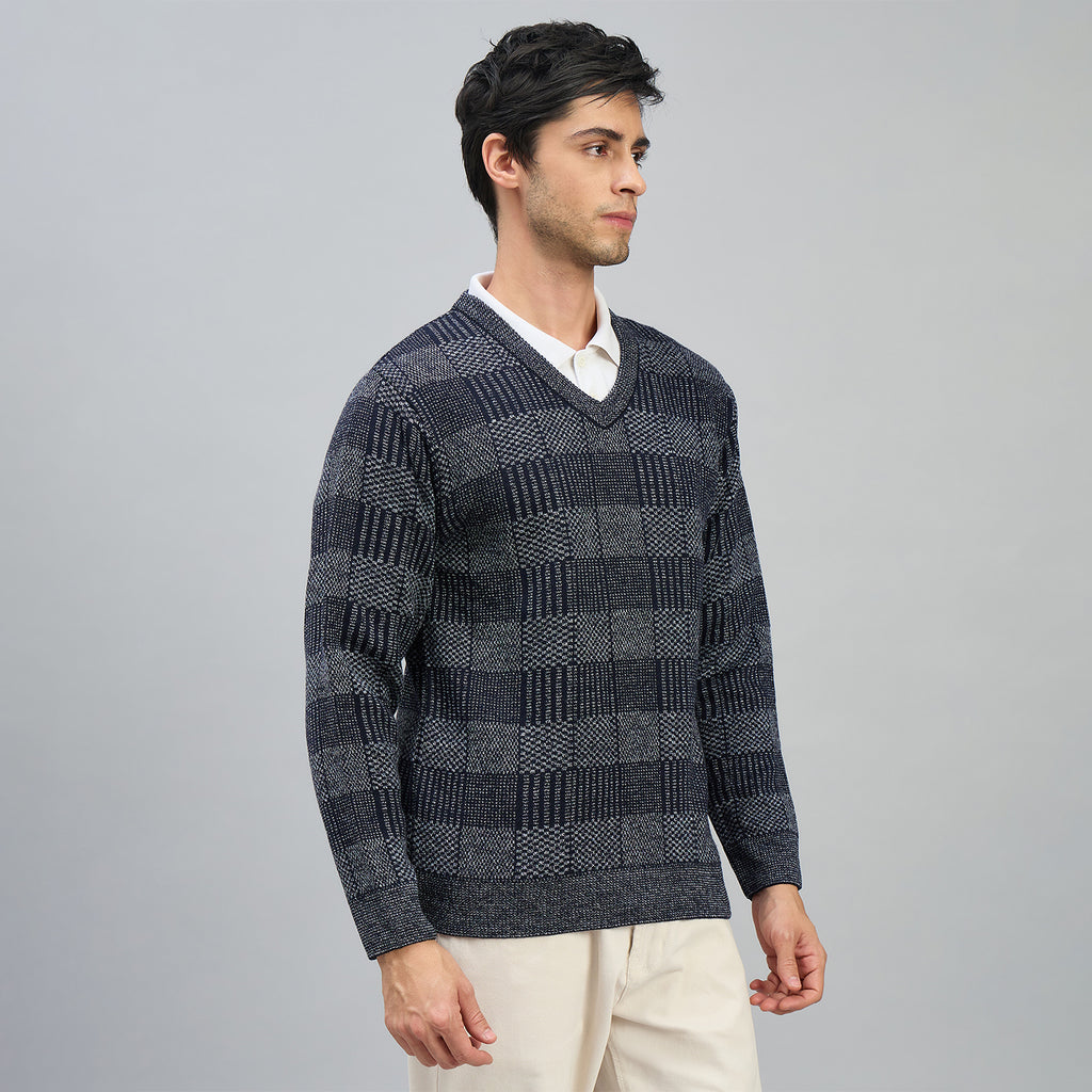 Duke Men Full Sleeve V Neck Regular Sweater (SDS2308)