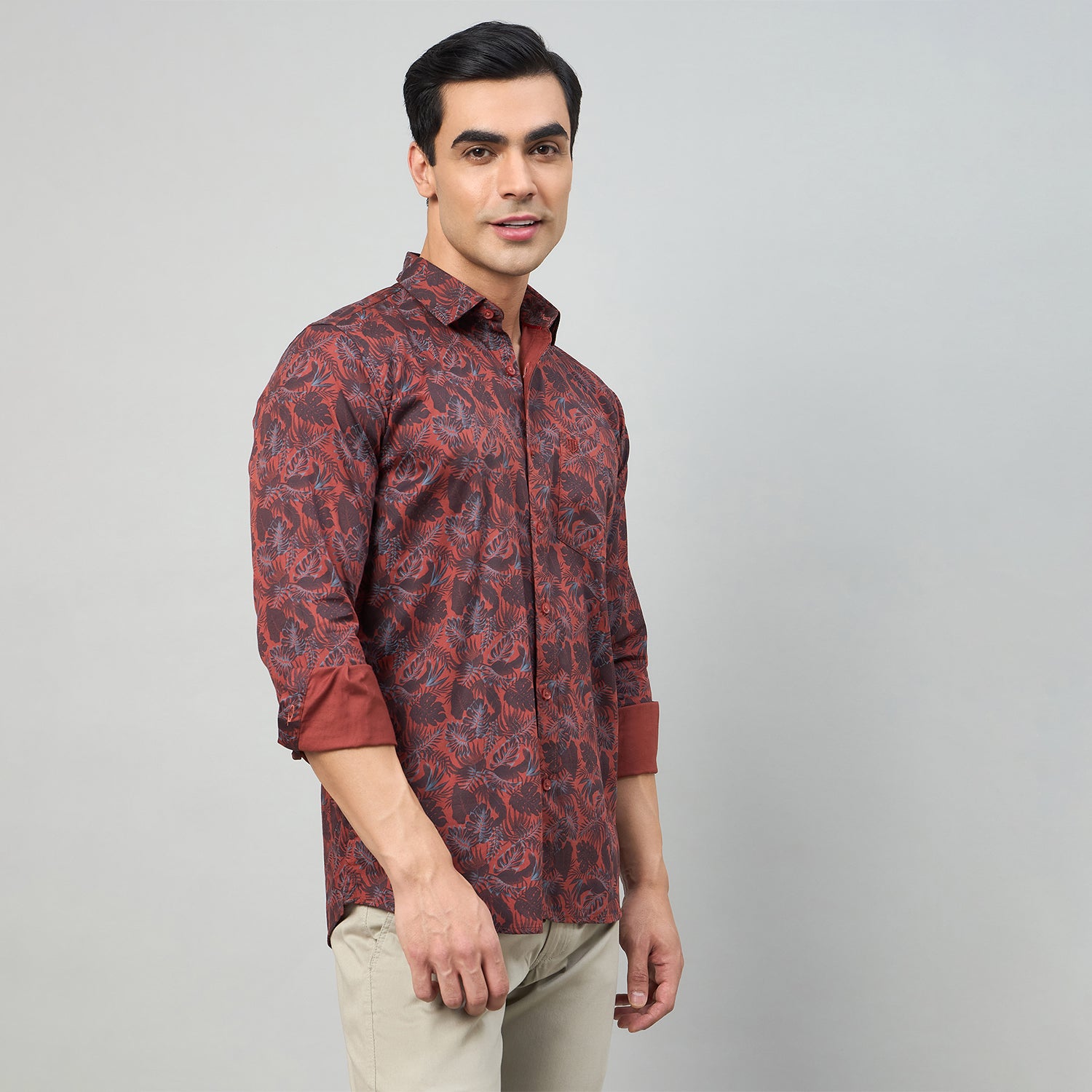 Duke Men Slim Fit Full Sleeve Short Style Cotton Shirt (SDO8PRBP)