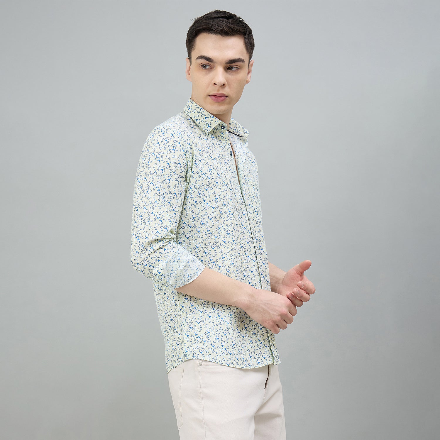 Duke Urban Men Printed Full Sleeve Spread Collar Slim Shirt (SDO8PRBF)