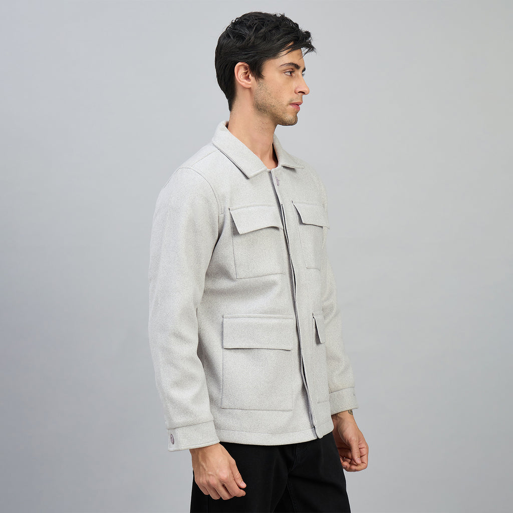 Duke Men Full Sleeve Shirt Collar Regular Fit Shacket (SDZ3267)