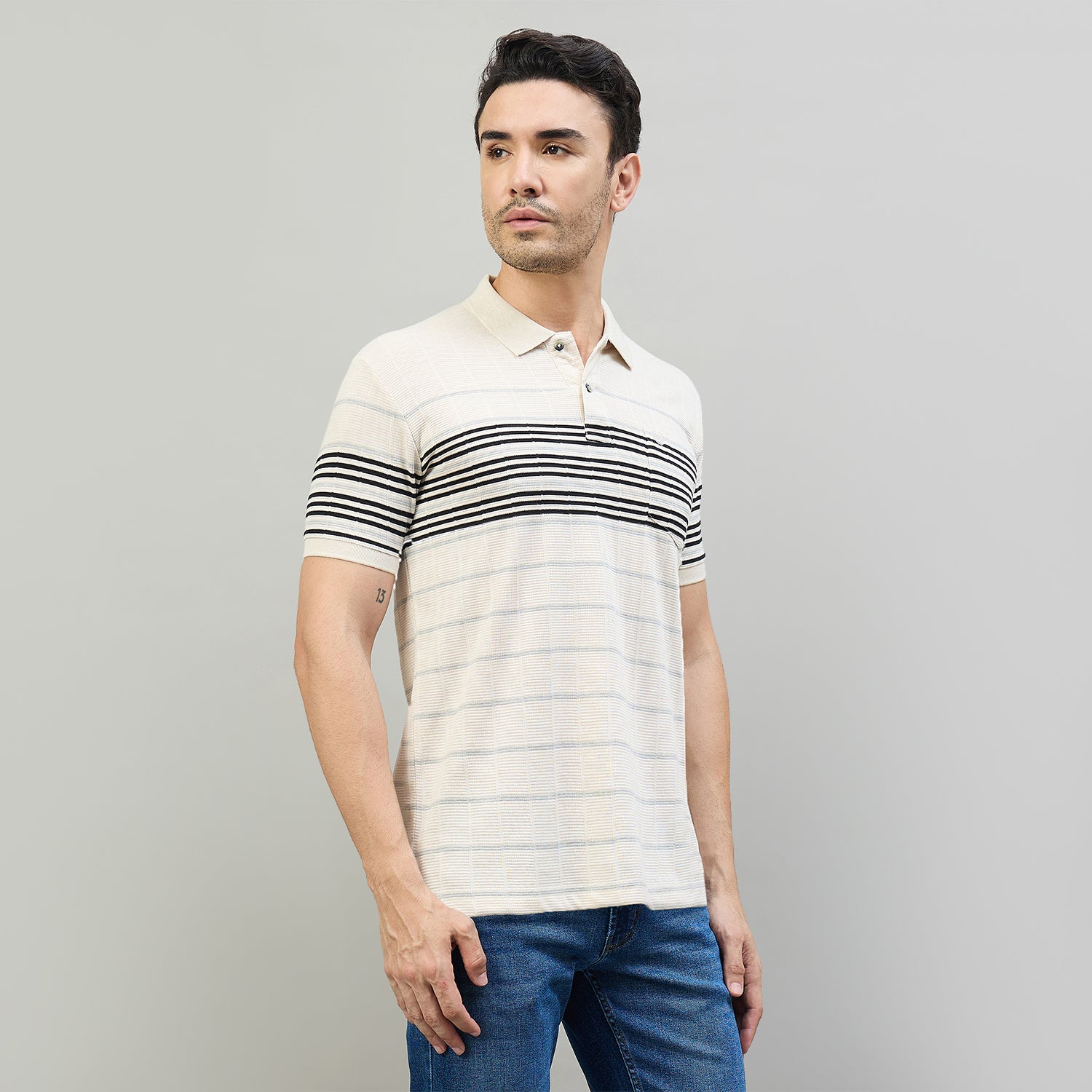 Duke Urban Men Half Sleeve Cotton Smart Fit Casual T-shirt (LF7824)