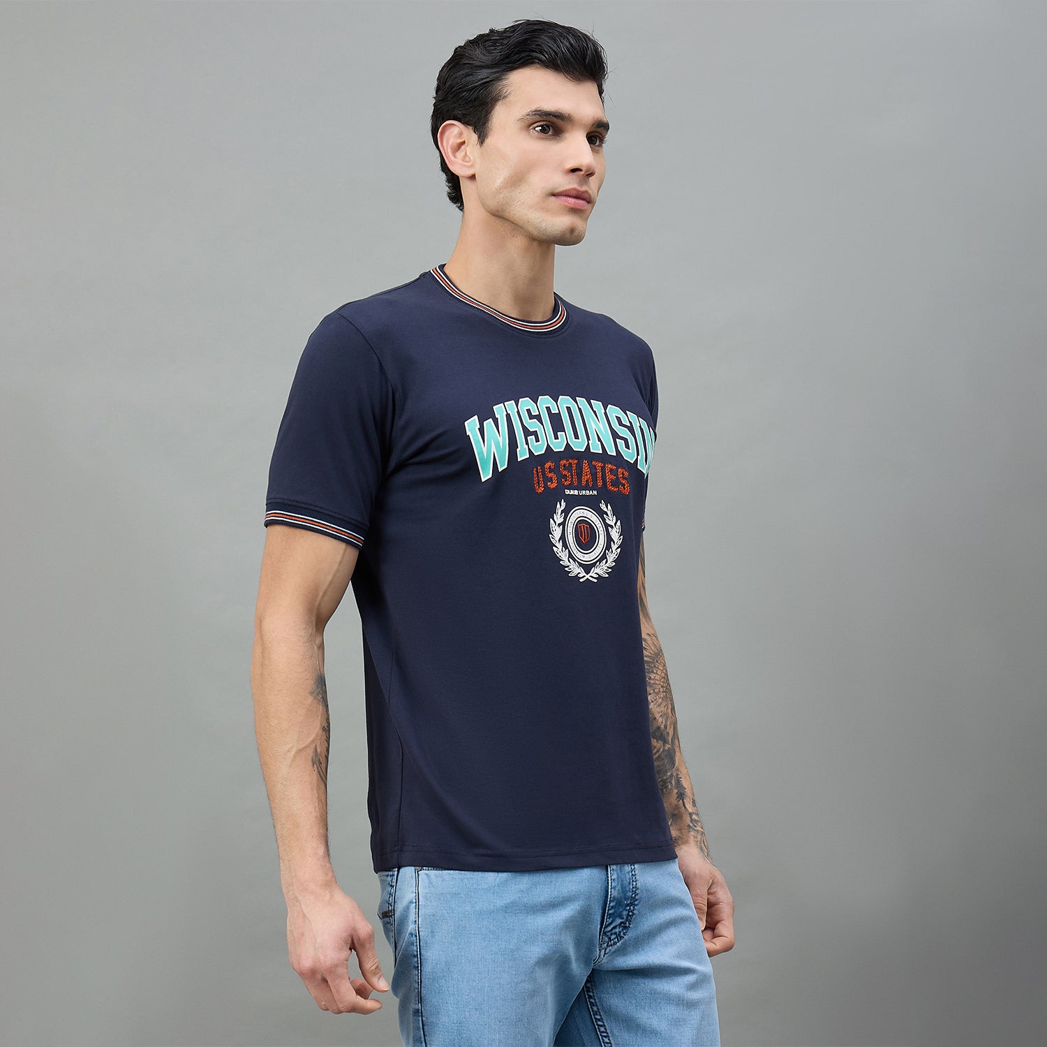 Duke Urban Men Round Neck Half Sleeve Slim T-Shirt (LF7505)
