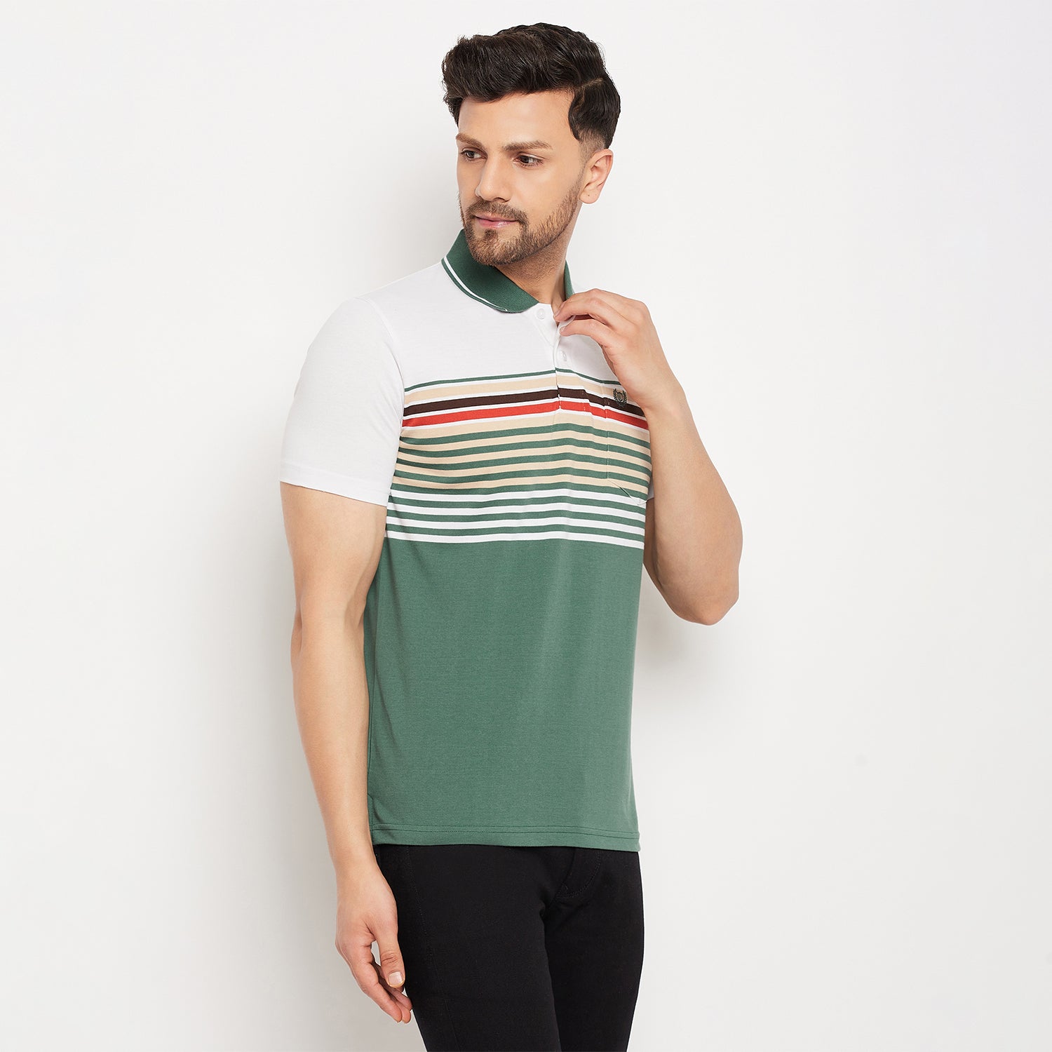 Duke Stardust Men Half Sleeve Polo Neck Cotton T-shirt (LF5885)