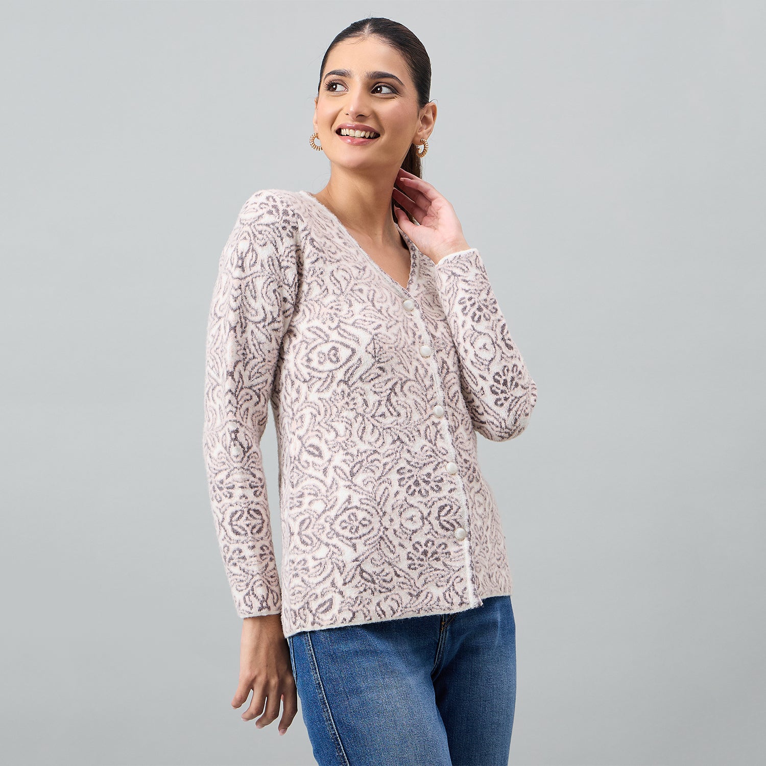 Duke Urban Women Full Sleeve Front Open Regular Cardigan (SDS1284)