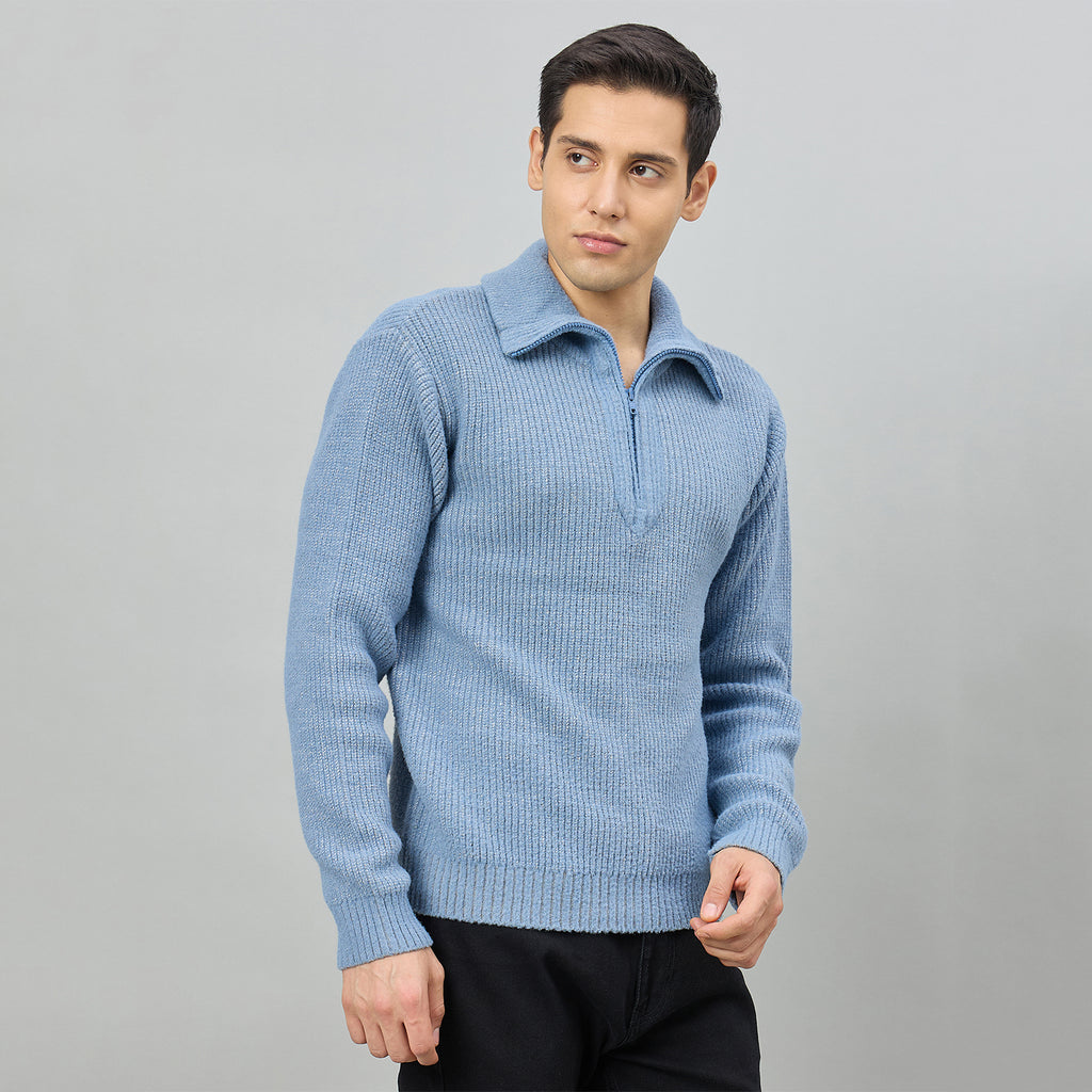 Duke Men Full Sleeve Half Zip Regular Sweater (SDS2319)