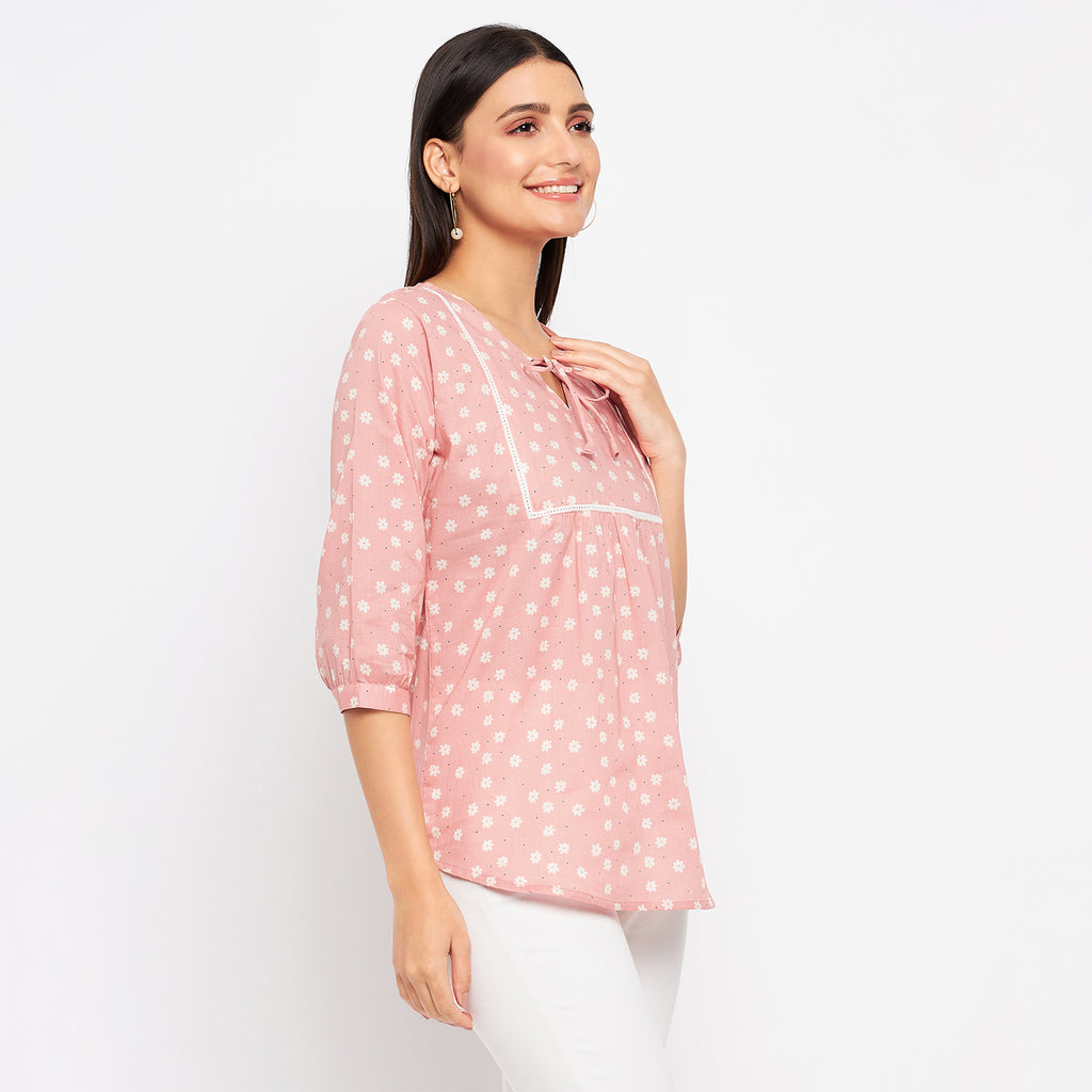 Duke Stardust Women V-Neck 3/4th Sleeve Printed Top (SDX3275)