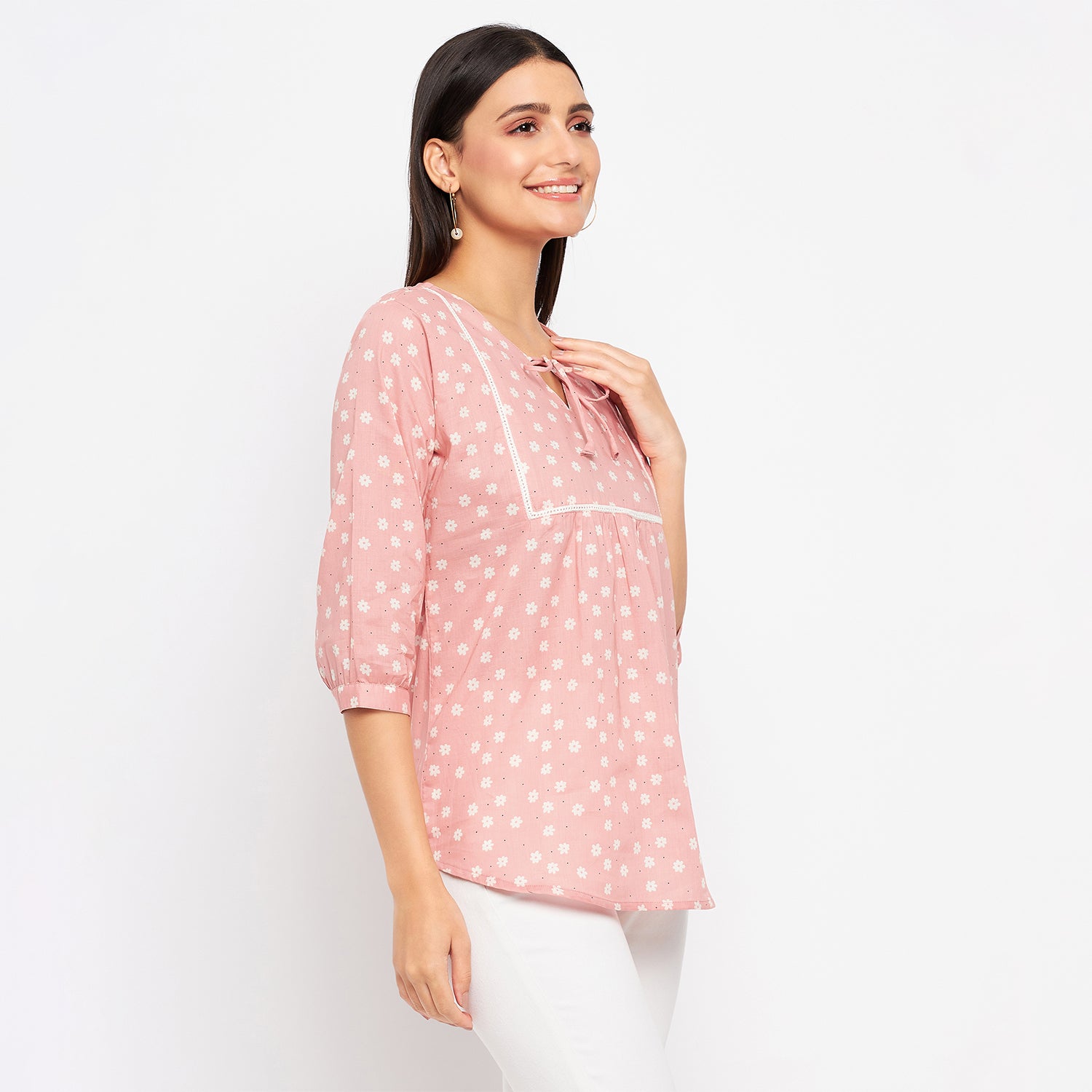 Duke Stardust Women V-Neck 3/4th Sleeve Printed Top (SDX3275)
