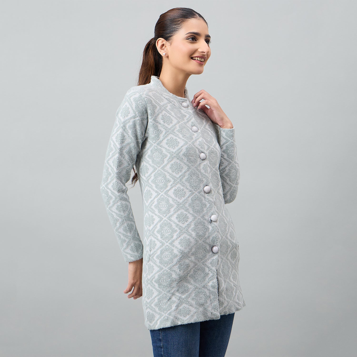 Duke Urban Women Full Sleeve Front Open Regular Cardigan (SDS1368)
