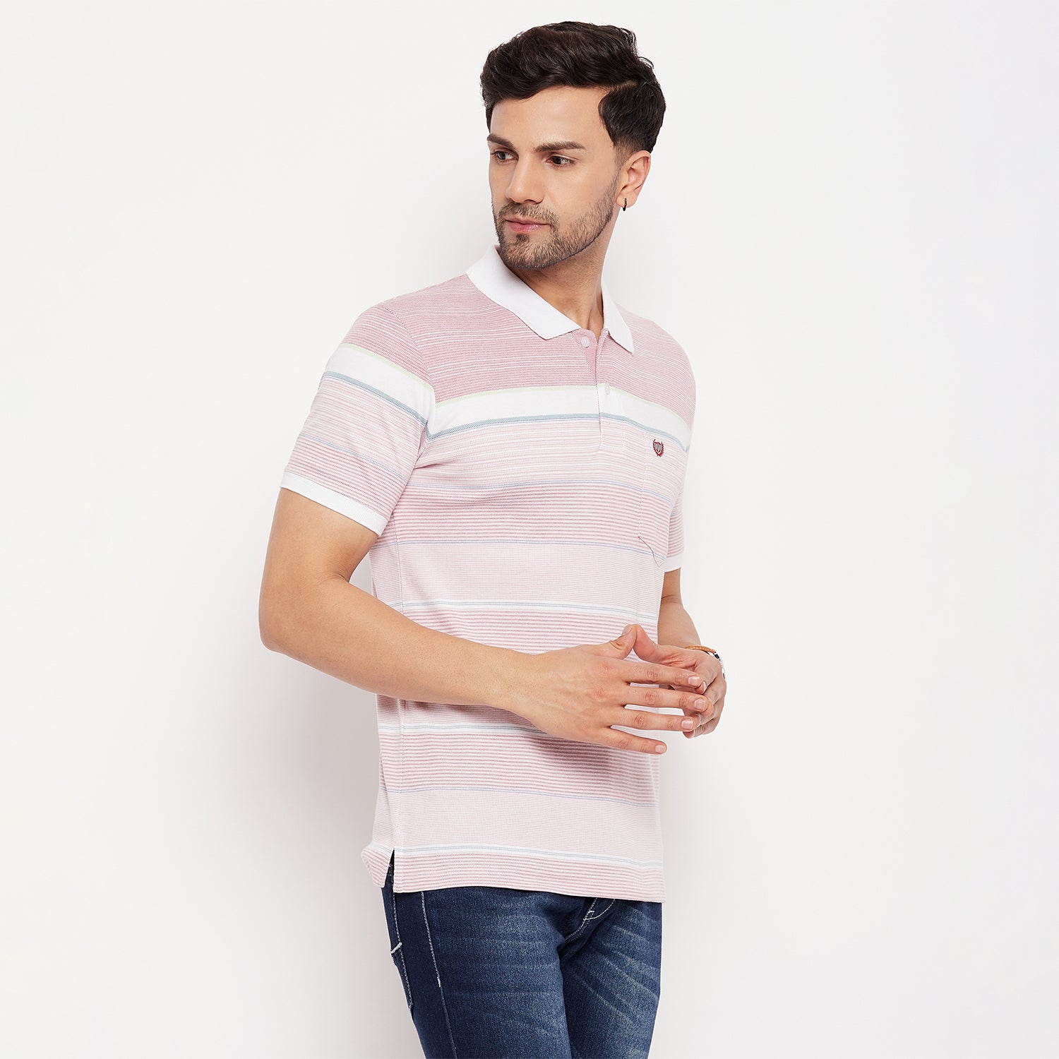 Duke Stardust Men Half Sleeve Polo Neck Cotton T-shirt (LF7016)