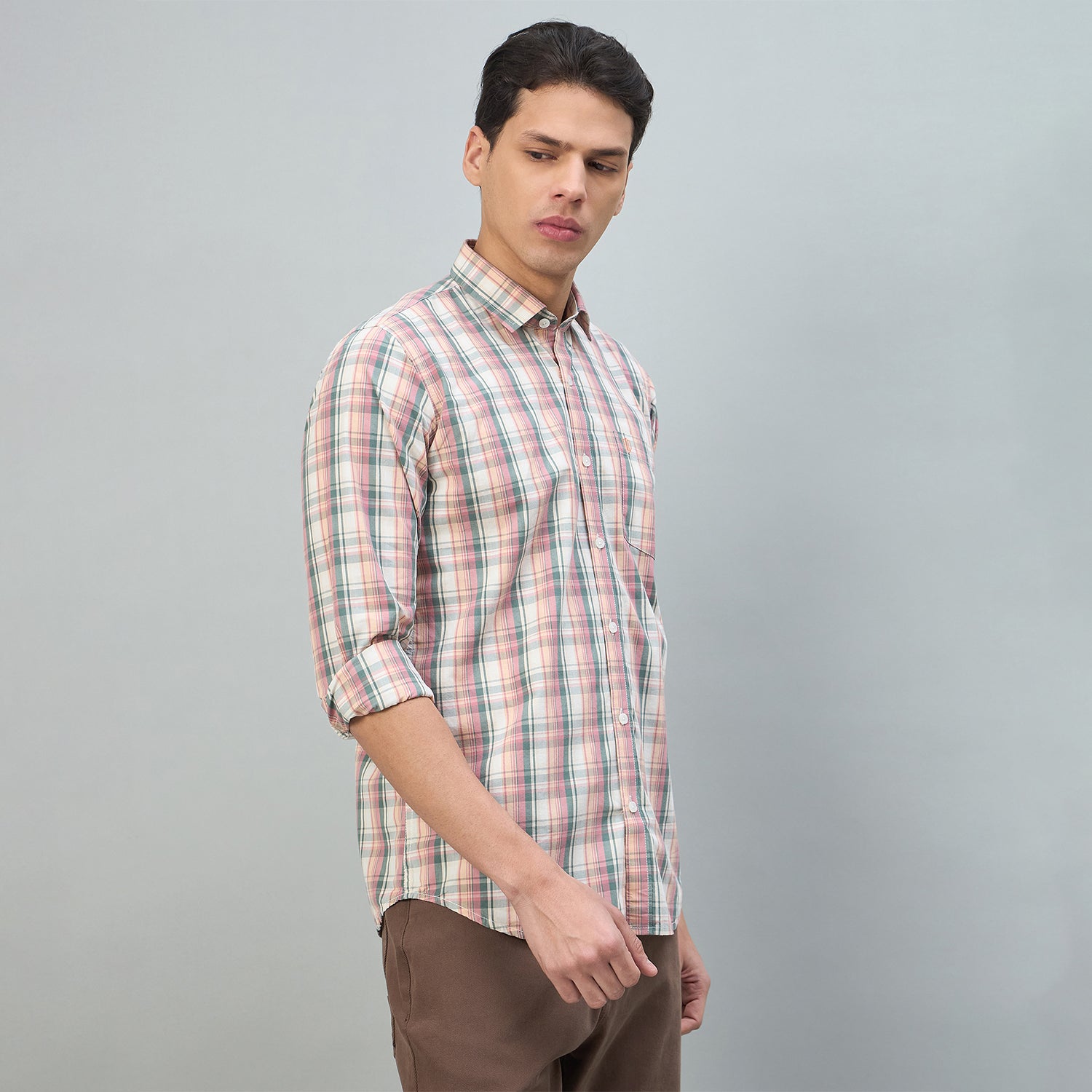 Duke Urban Men Checkered Pure Cotton Slim Fit Casual Full Sleeve Shirt (SDO9CKV)