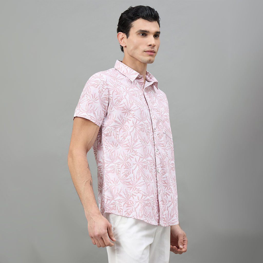 Duke Urban Men Floral Print Half Sleeve Slim Shirt (SDO3PRE)