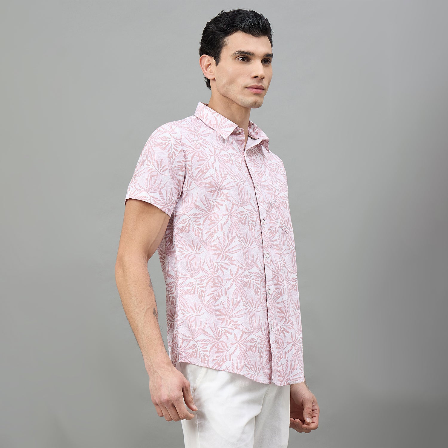 Duke Urban Men Floral Print Half Sleeve Slim Shirt (SDO3PRE)