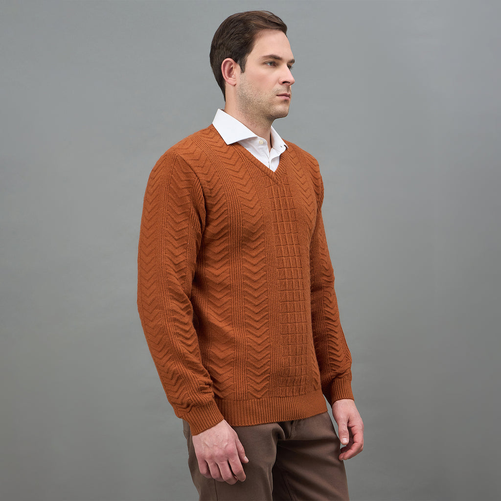 Duke Urban Men Full Sleeve V Neck Regular Sweater (SDS2353)