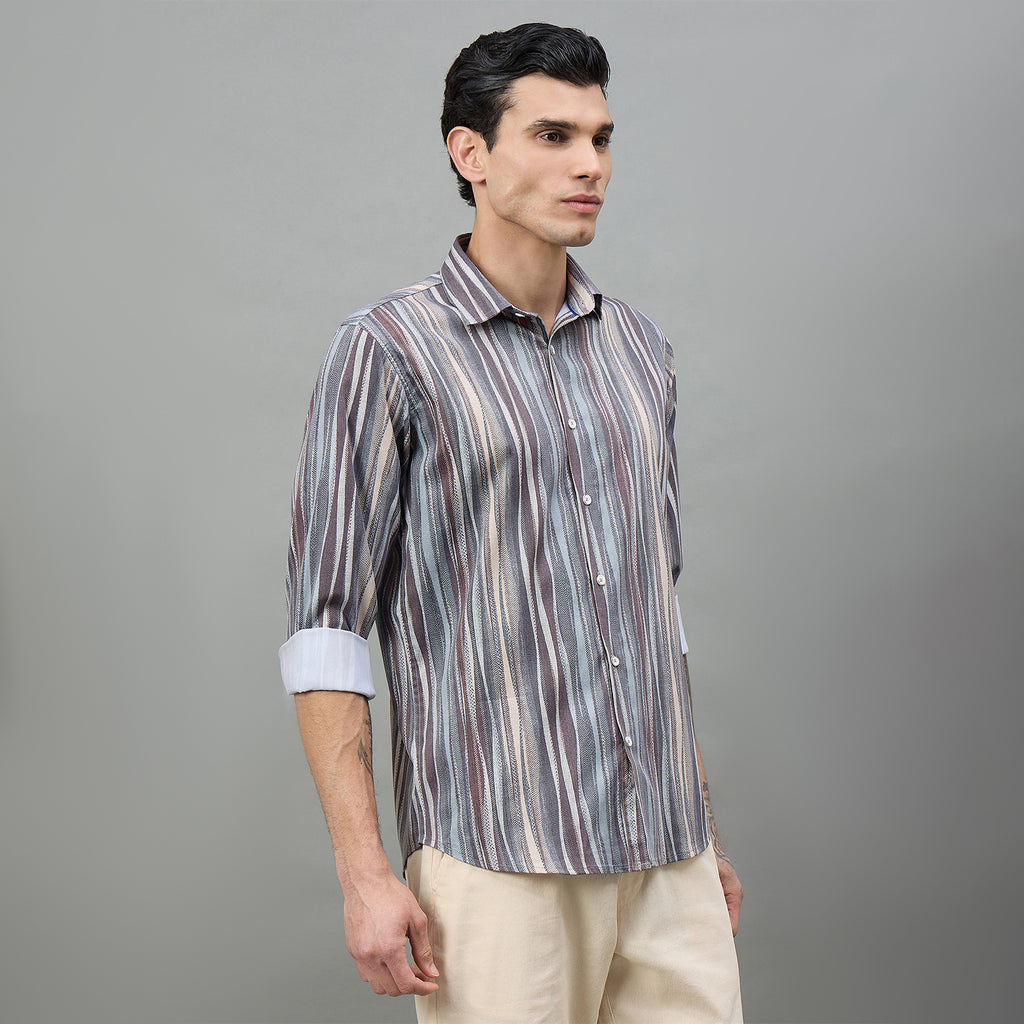 Duke Urban Men Printed Full Sleeve Spread Collar Regular Shirt (SDO9PRK)