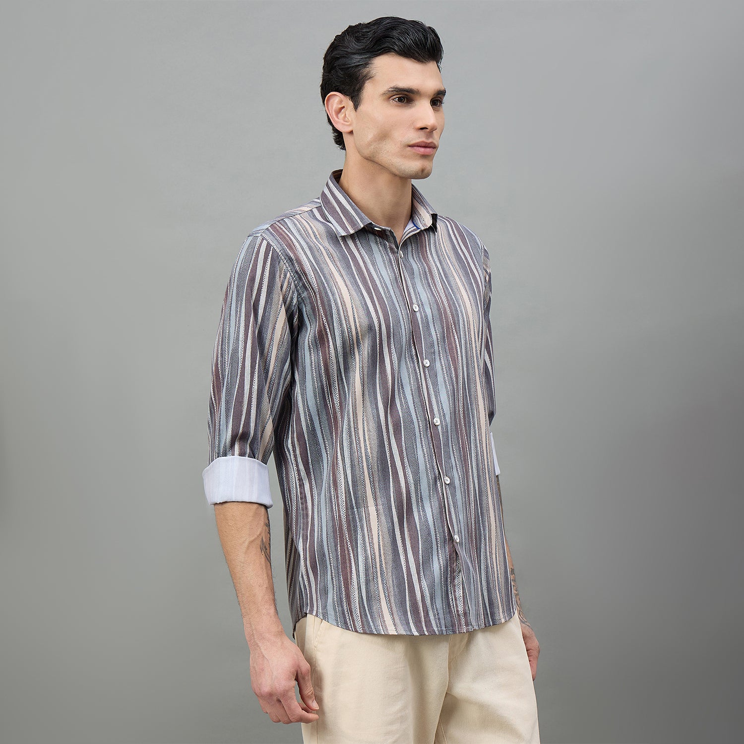 Duke Urban Men Printed Full Sleeve Spread Collar Regular Shirt (SDO9PRK)