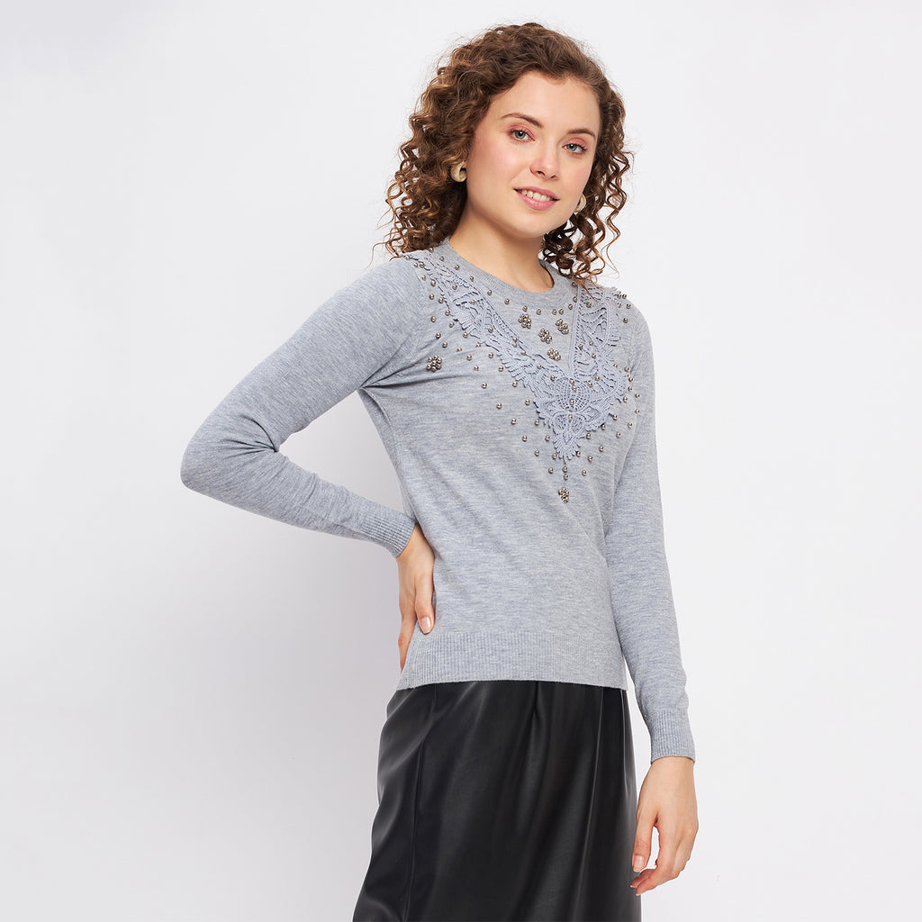 Duke Urban Women Full Sleeve Self Design Pullover (SDS882)