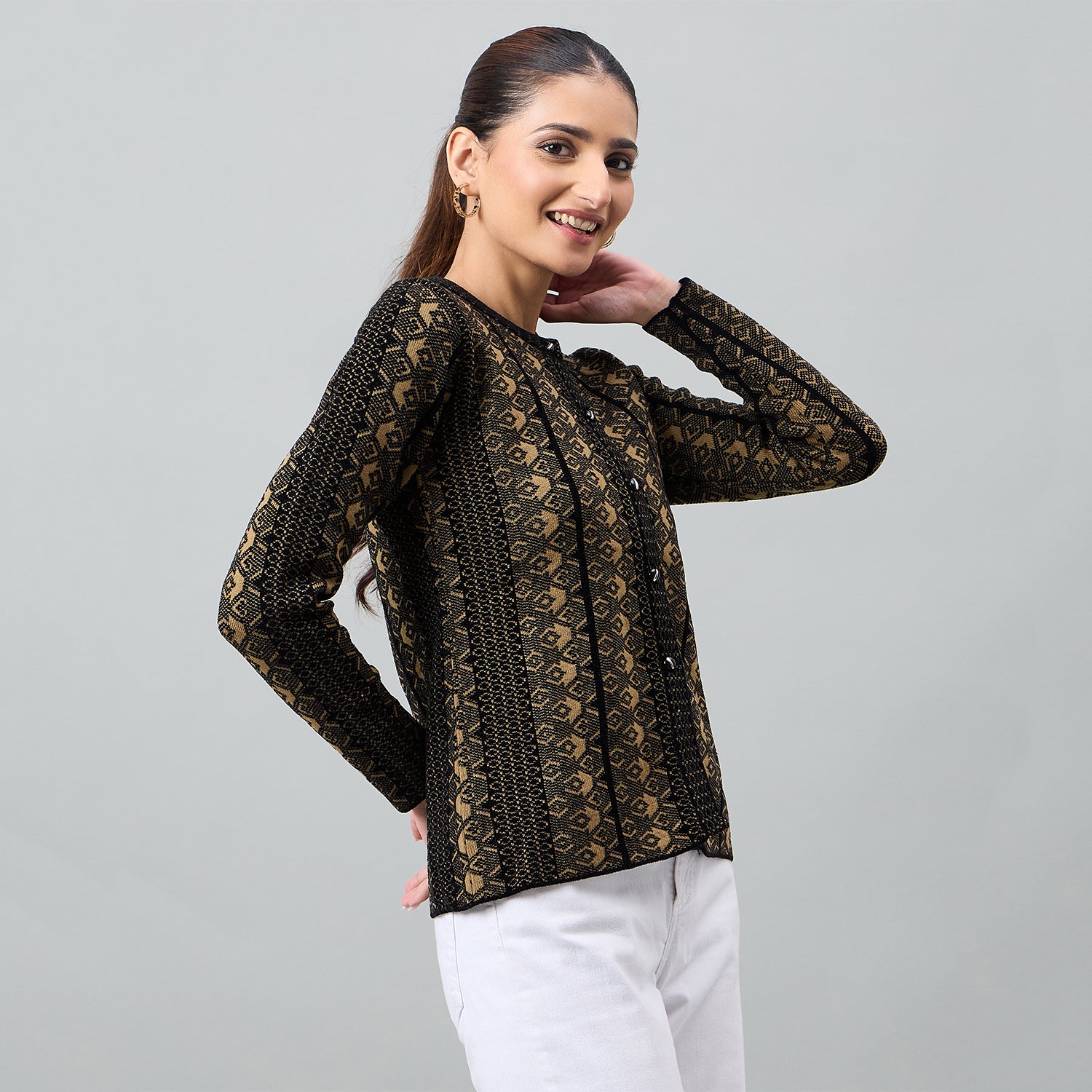 Duke Urban Women Full Sleeve Front Open Regular Cardigan (SDS1364)