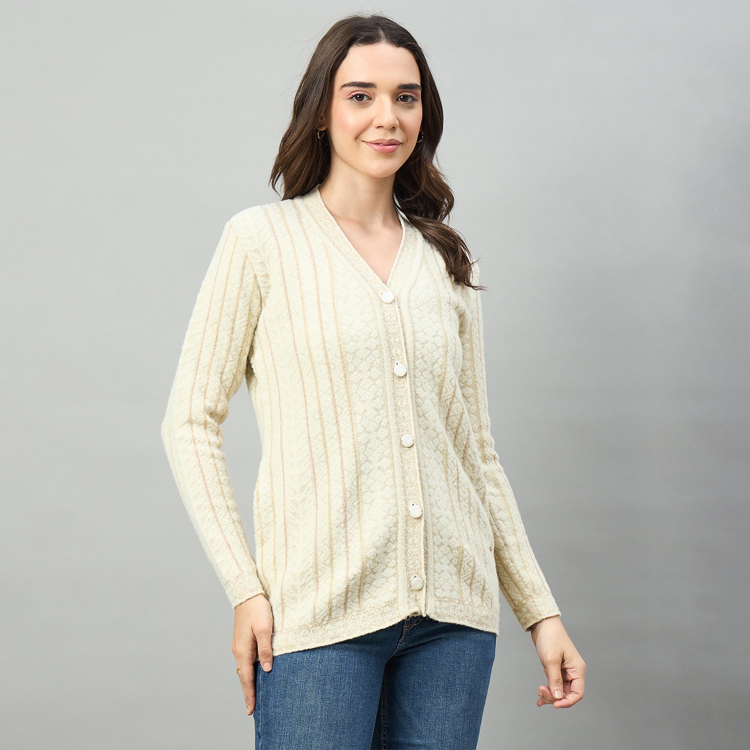 Duke Urban Women Full Sleeve V Neck Regular Sweater (SDS1439)