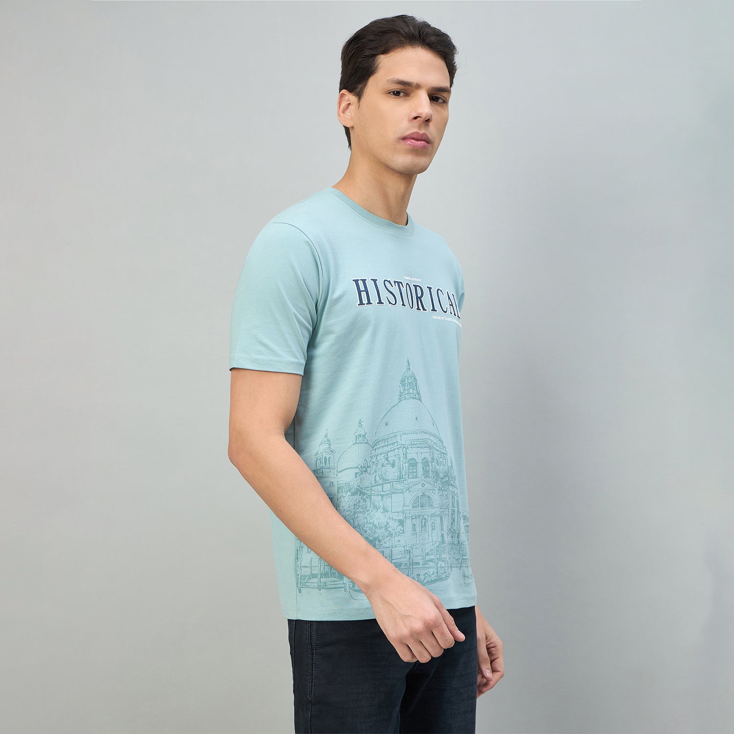 Duke Urban Men Graphic Print Half Sleeve Round Neck Casual Tshirt (LF7540)