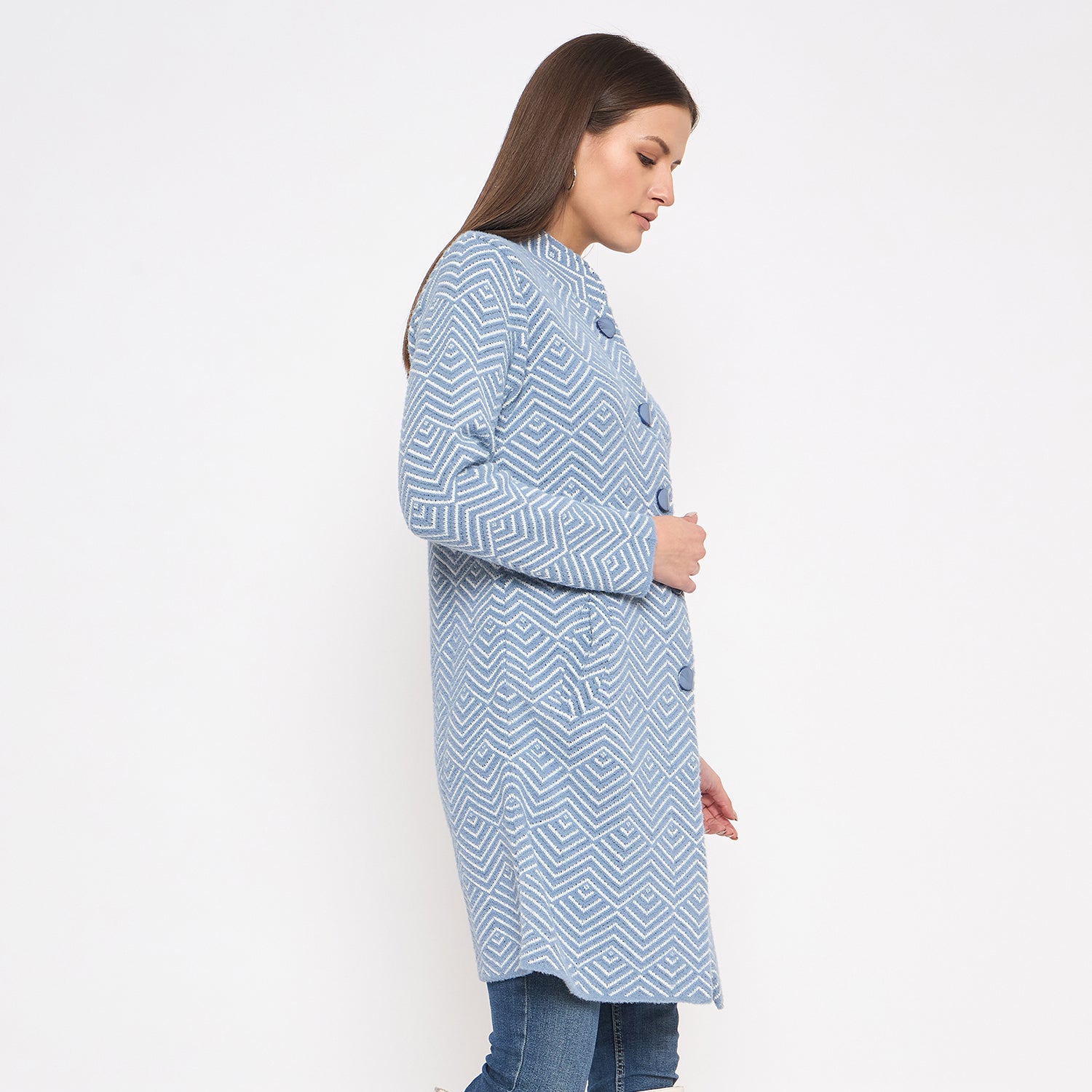 Duke Stardust Women Full Sleeve Round Neck Long Coat (SDS1208)
