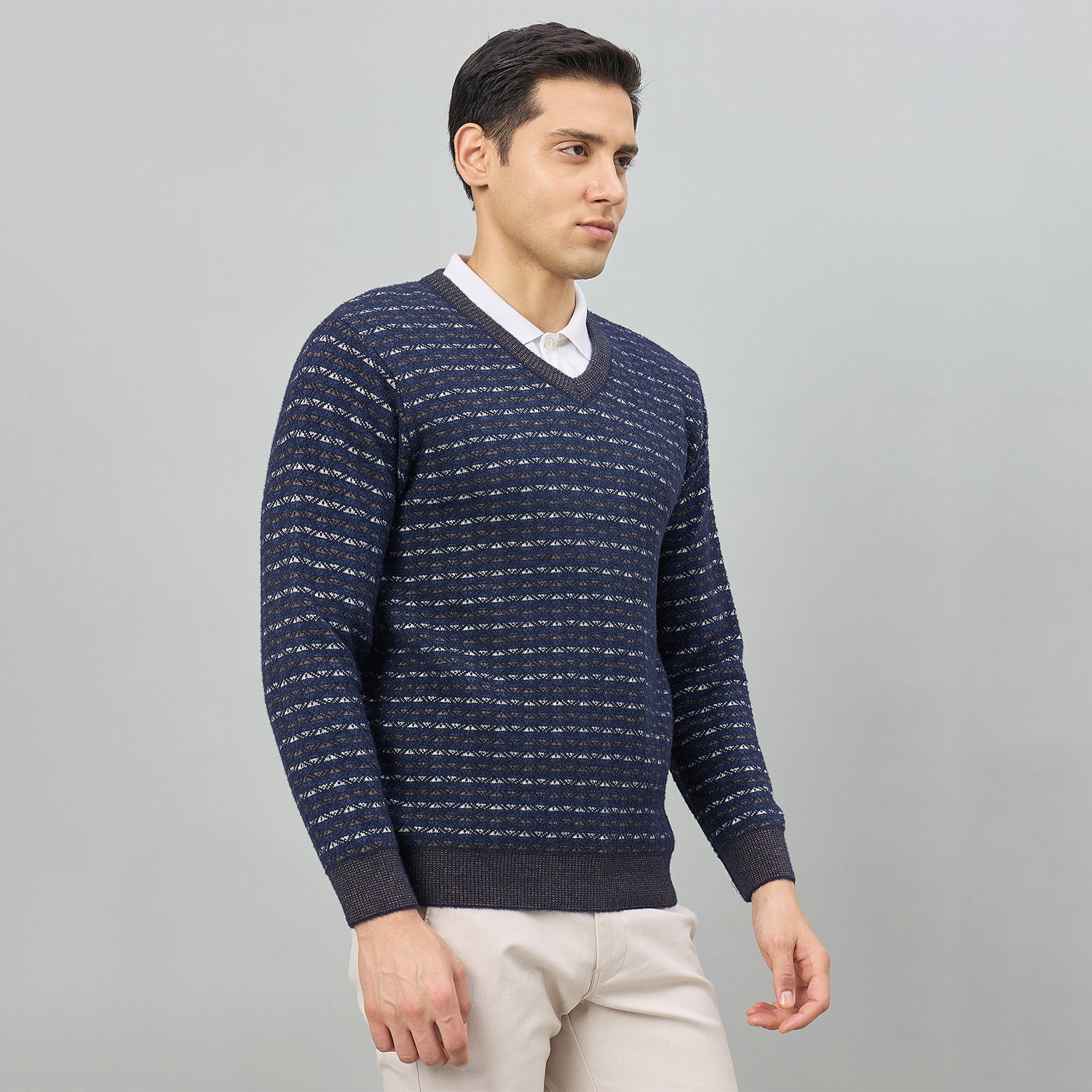 Duke Men Full Sleeve V Neck Regular Sweater (SDS2309)