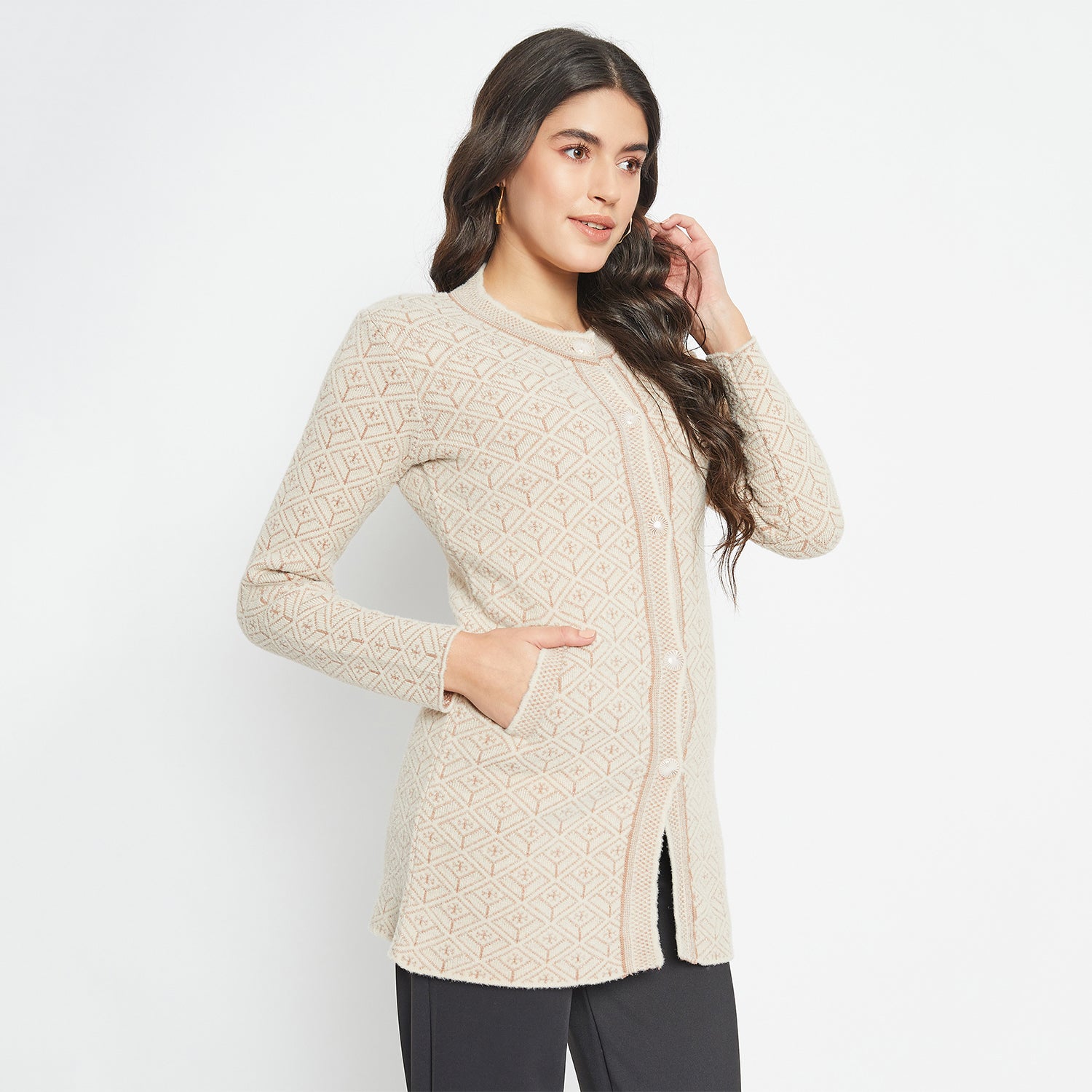 Duke Urban Women Self Design Long Cardigan (SDS1221)